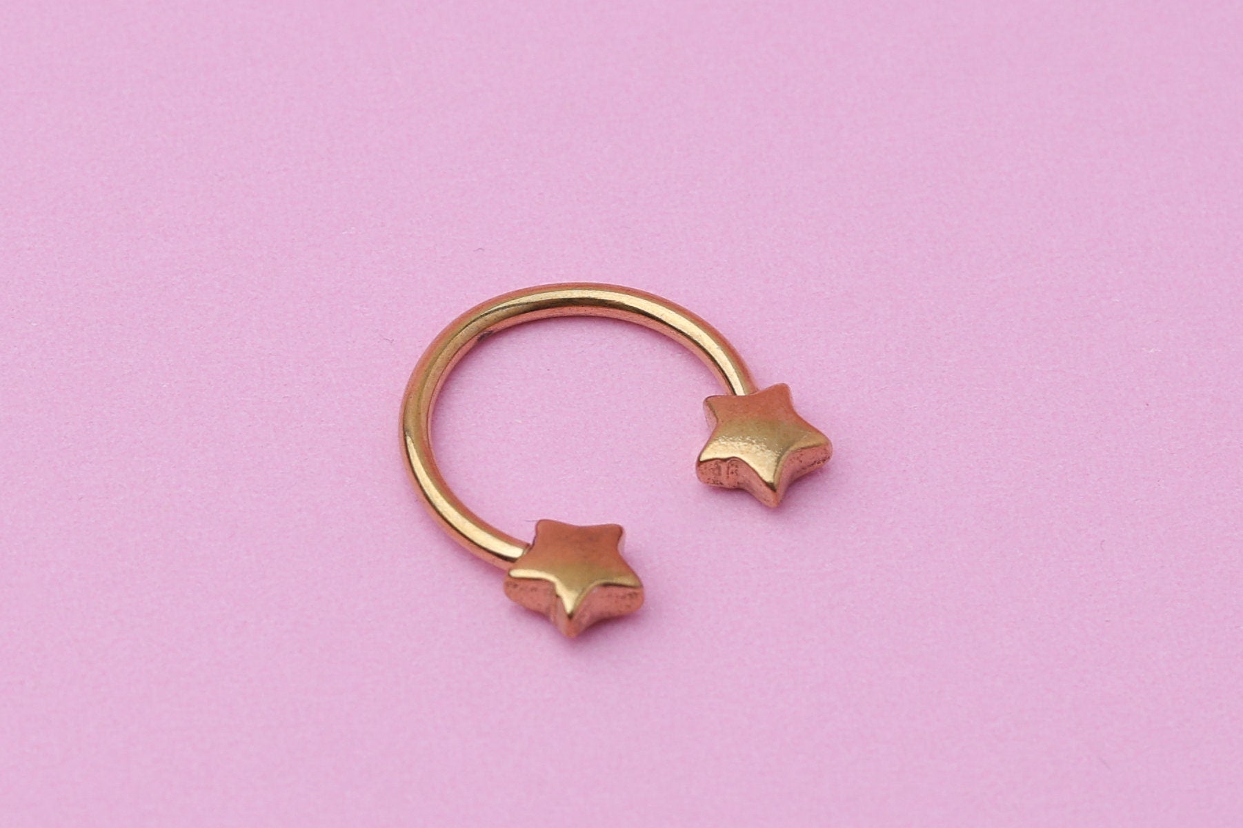 Star Horseshoe Septum Ring, Septum Piercing, Cartilage Piercing, Helix Piercing, Nose Hoop, Daith Earring, Jewelry