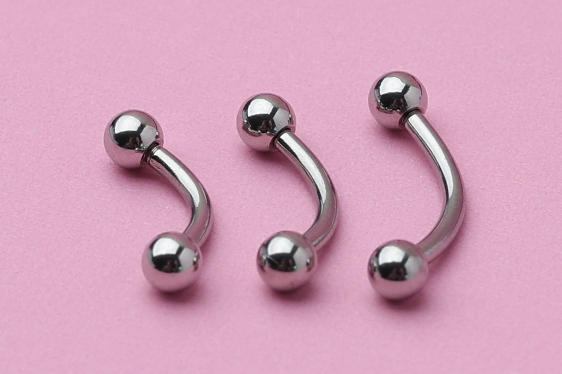 Curved Barbell, Silver Eyebrow Piercing, Nipple Piercing, Rook Piercing Lip Piercing, Labret Jewelry, Daith Bar, Helix Piercing