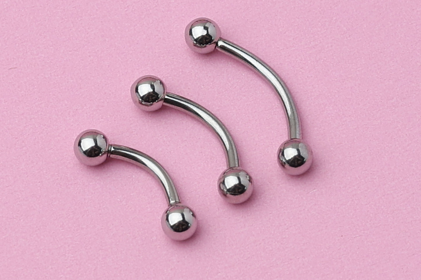 Curved Barbell, Silver Eyebrow Piercing, Nipple Piercing, Rook Piercing Lip Piercing, Labret Jewelry, Daith Bar, Helix Piercing