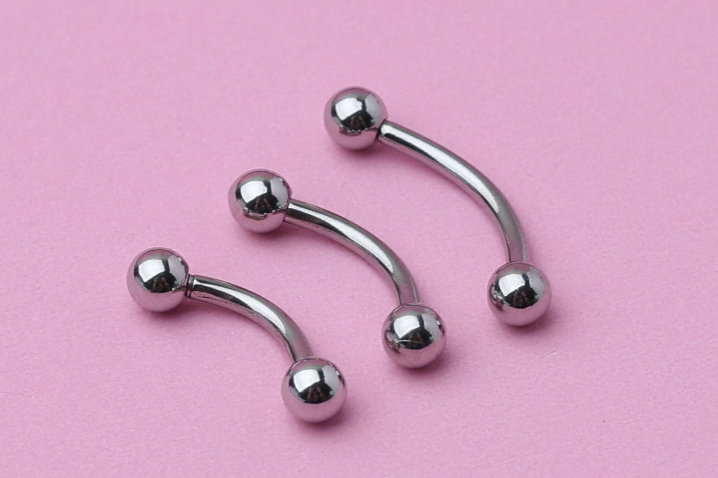 Curved Barbell, Silver Eyebrow Piercing, Nipple Piercing, Rook Piercing Lip Piercing, Labret Jewelry, Daith Bar, Helix Piercing