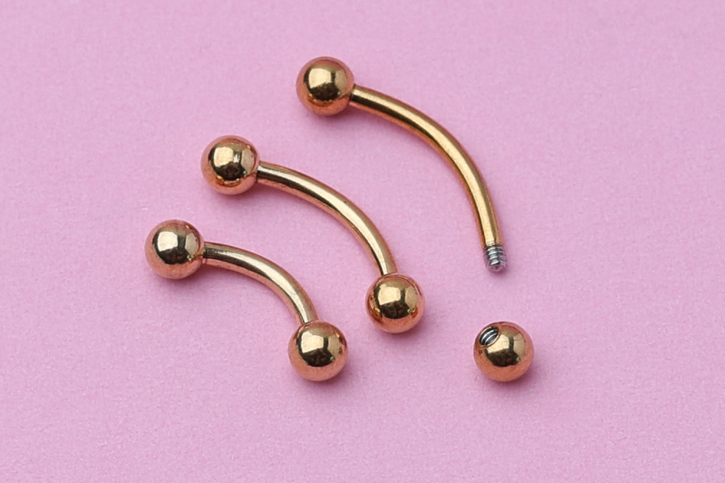 Curved Barbell, Gold Eyebrow Piercing, Nipple Piercing, Rook Piercing Lip Piercing, Labret Jewelry, Daith Bar, Helix Piercing