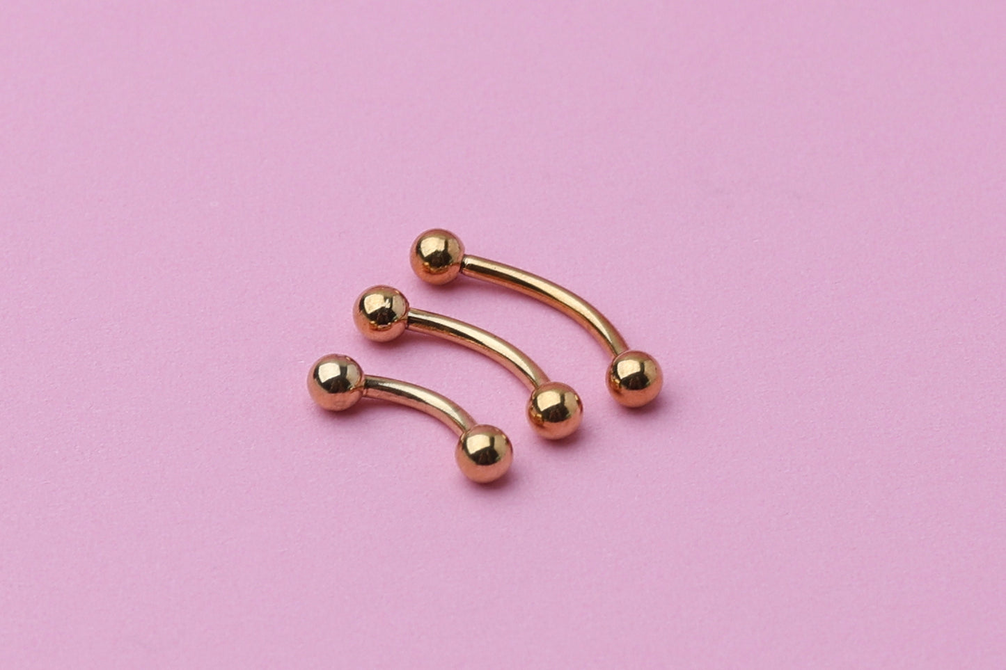 Curved Barbell, Gold Eyebrow Piercing, Nipple Piercing, Rook Piercing Lip Piercing, Labret Jewelry, Daith Bar, Helix Piercing