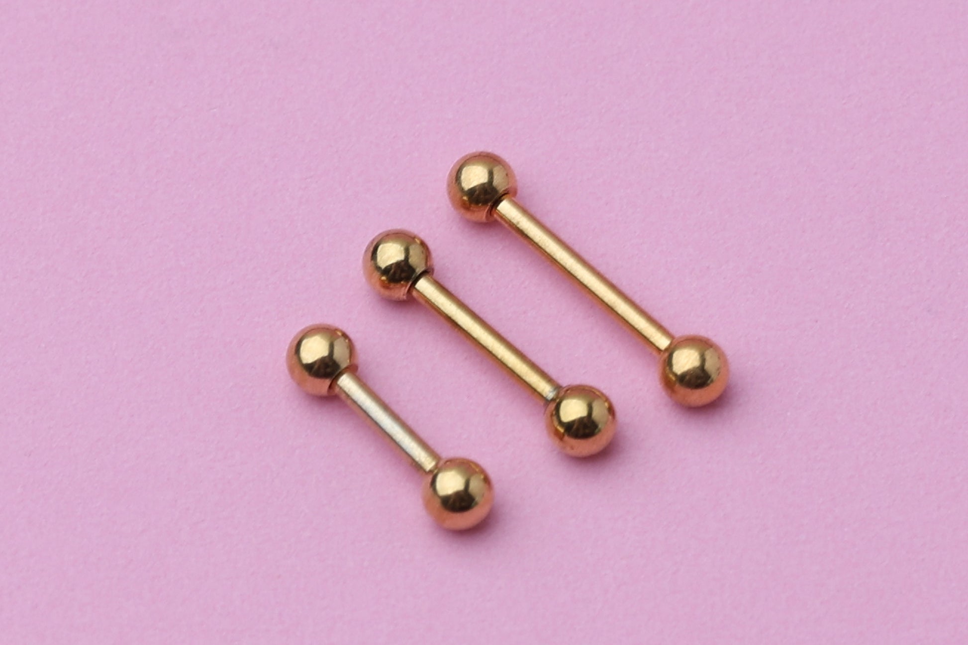 Barbell, Gold Eyebrow Piercing, Nipple Piercing, Rook Piercing, Daith Bar, Lip Piercing, Tongue Jewelry, Helix Piercing