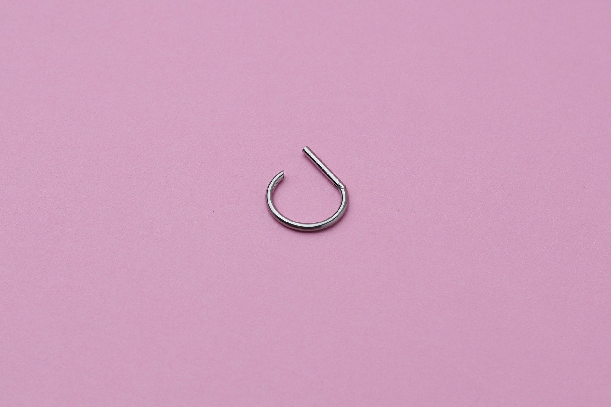 D Shaped Septum Clicker, Septum Jewelry, Unique Septum Ring, Septum Hoop