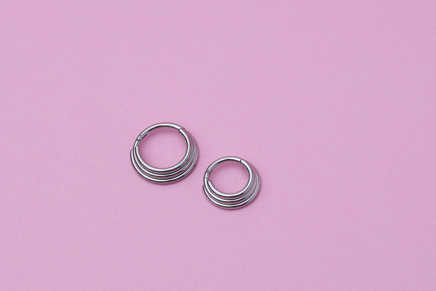 Triple Hoop Stacked Septum or Daith Clicker - Unique Septum Jewelry - Stylish Daith Piercing - Septum Piercing - Daith Jewelry