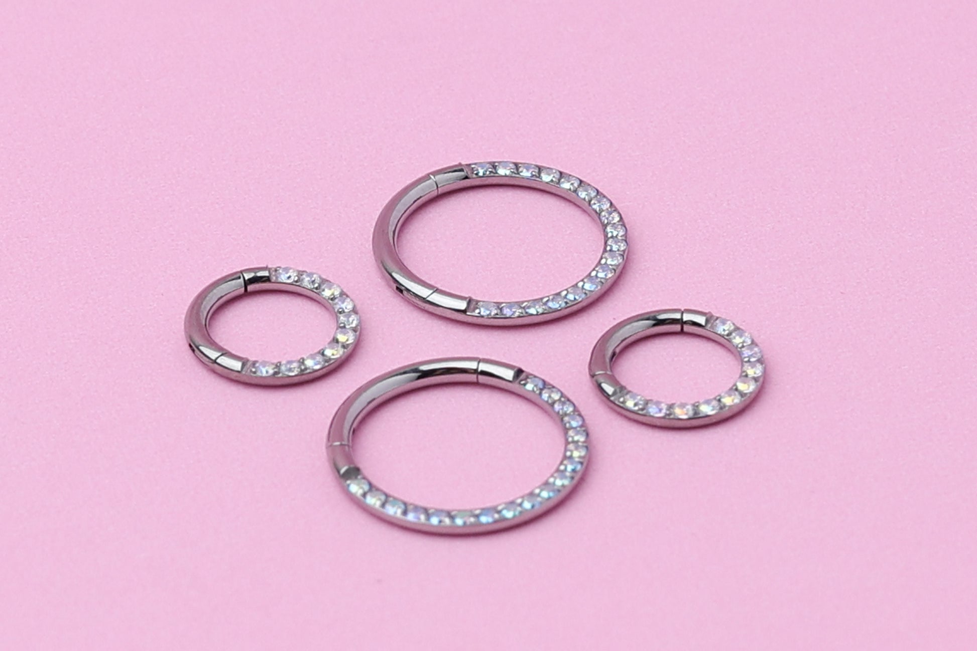 Titanium Septum Ring - ASTM F136 Hoop Clicker, 16G 1.2mm Hinged Segment - Daith Hoop - Septum Piercing - Daith Jewelry - Sleeper Earrings AB