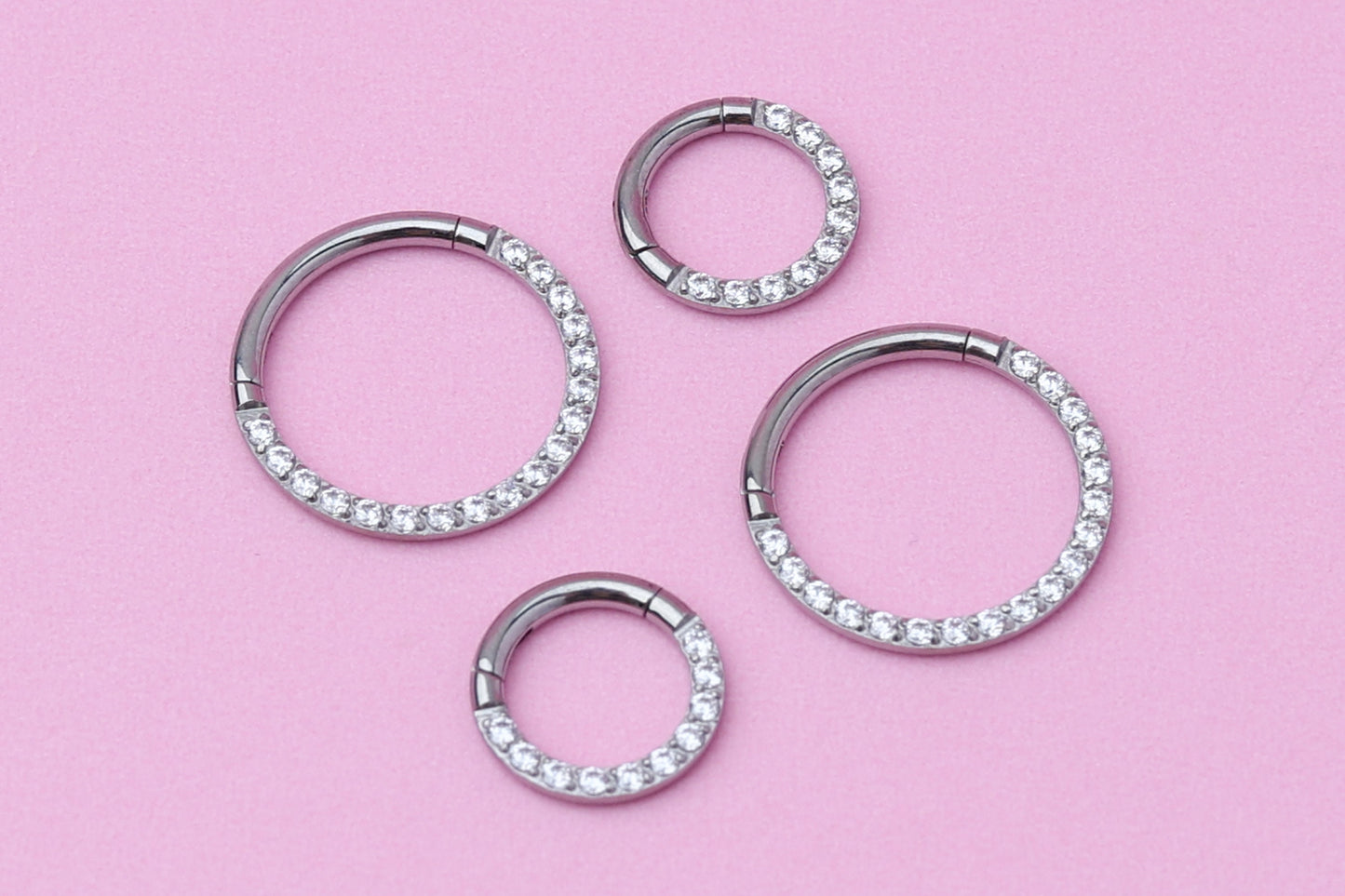 Titanium Septum Ring - ASTM F136 Hoop Clicker, 16G 1.2mm Hinged Segment - Daith Hoop - Septum Piercing - Daith Jewelry - Sleeper Earrings AB