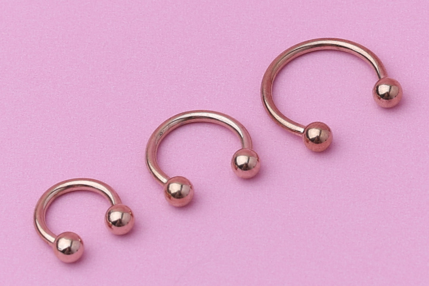 Horseshoe Septum Ring, Cartilage Piercing, Rose Gold Septum Piercing, Helix Piercing, Nose Hoop, Daith Earring, Body Jewelry