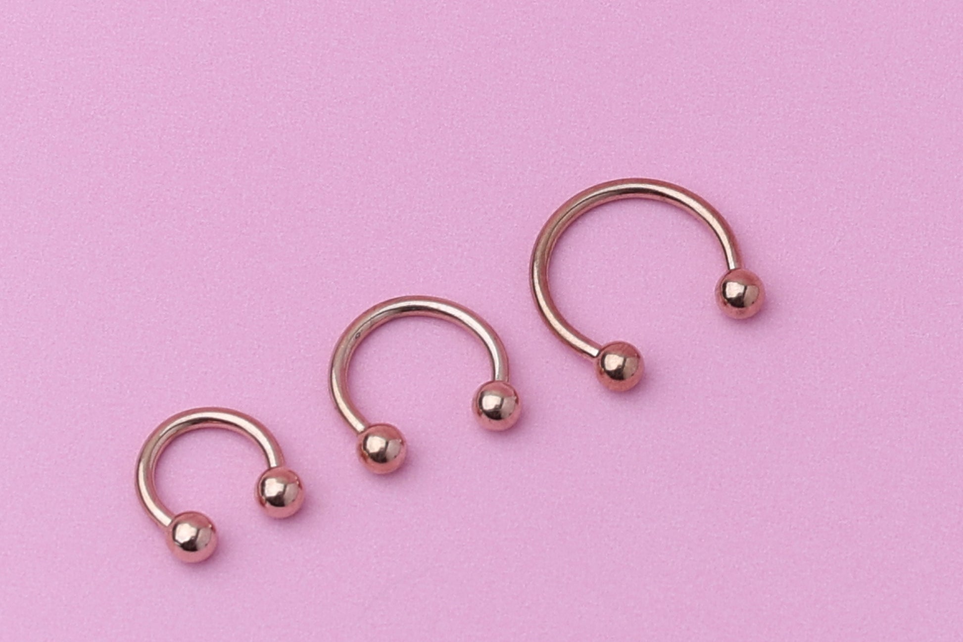 Horseshoe Septum Ring, Cartilage Piercing, Rose Gold Septum Piercing, Helix Piercing, Nose Hoop, Daith Earring, Body Jewelry