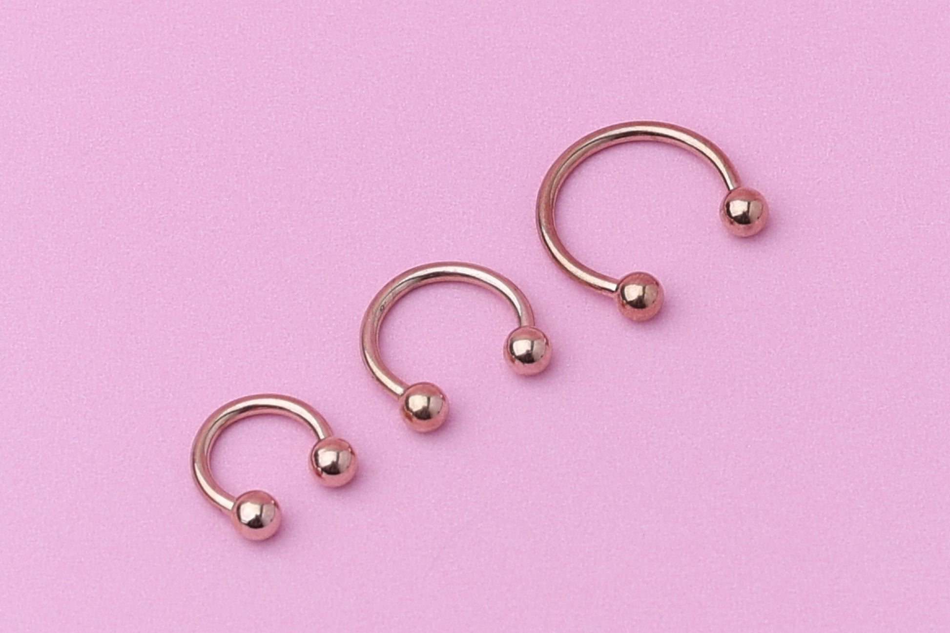 Horseshoe Septum Ring, Cartilage Piercing, Rose Gold Septum Piercing, Helix Piercing, Nose Hoop, Daith Earring, Body Jewelry