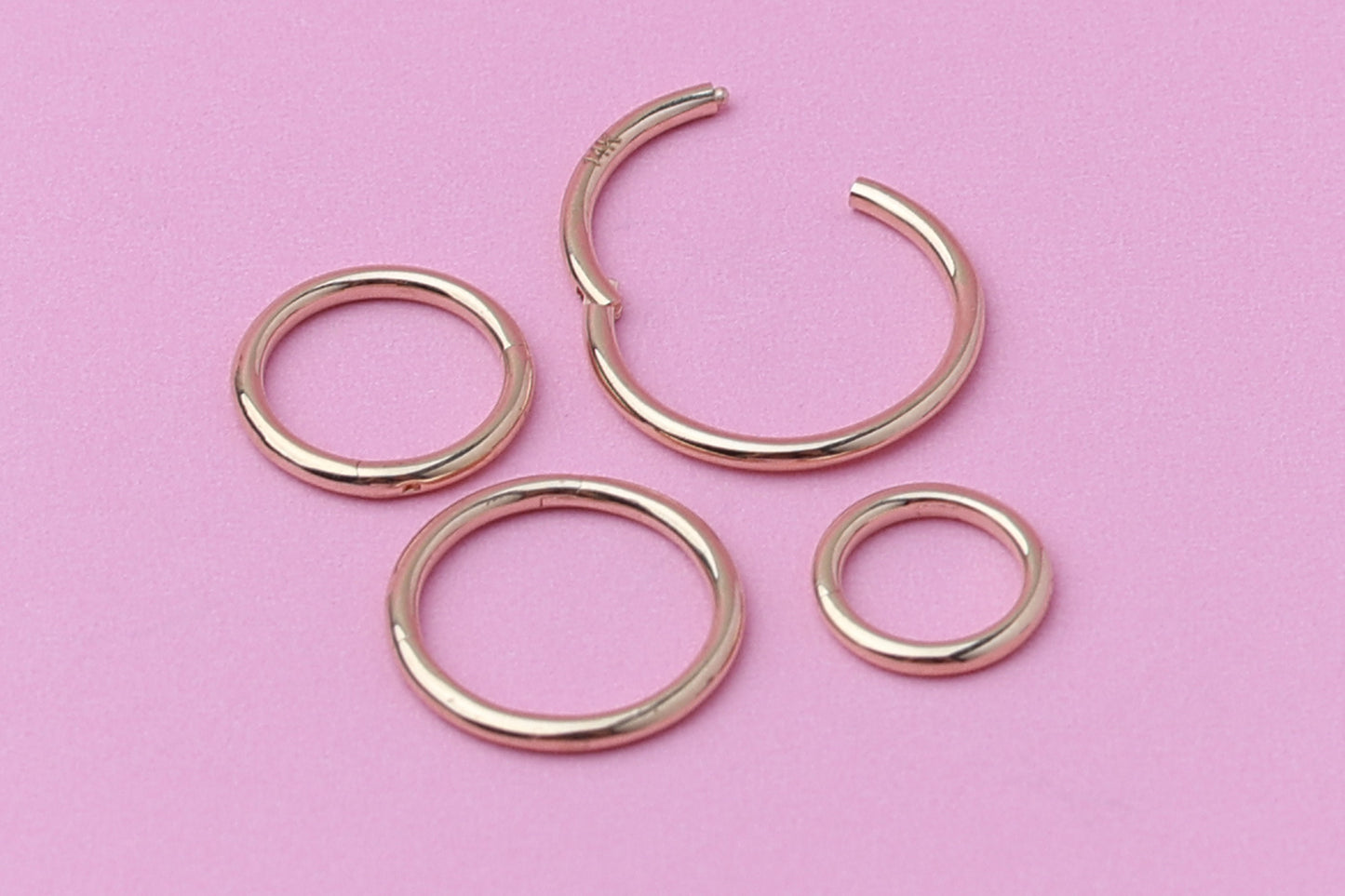 Solid 14K Gold Minimal Daith Hoop, Septum Ring, Helix Hoop, Ear Piercing, 6mm, 8mm, 10mm, 12mm, Septum Jewelry,16 Gauge 1.2mm Hinged Clicker