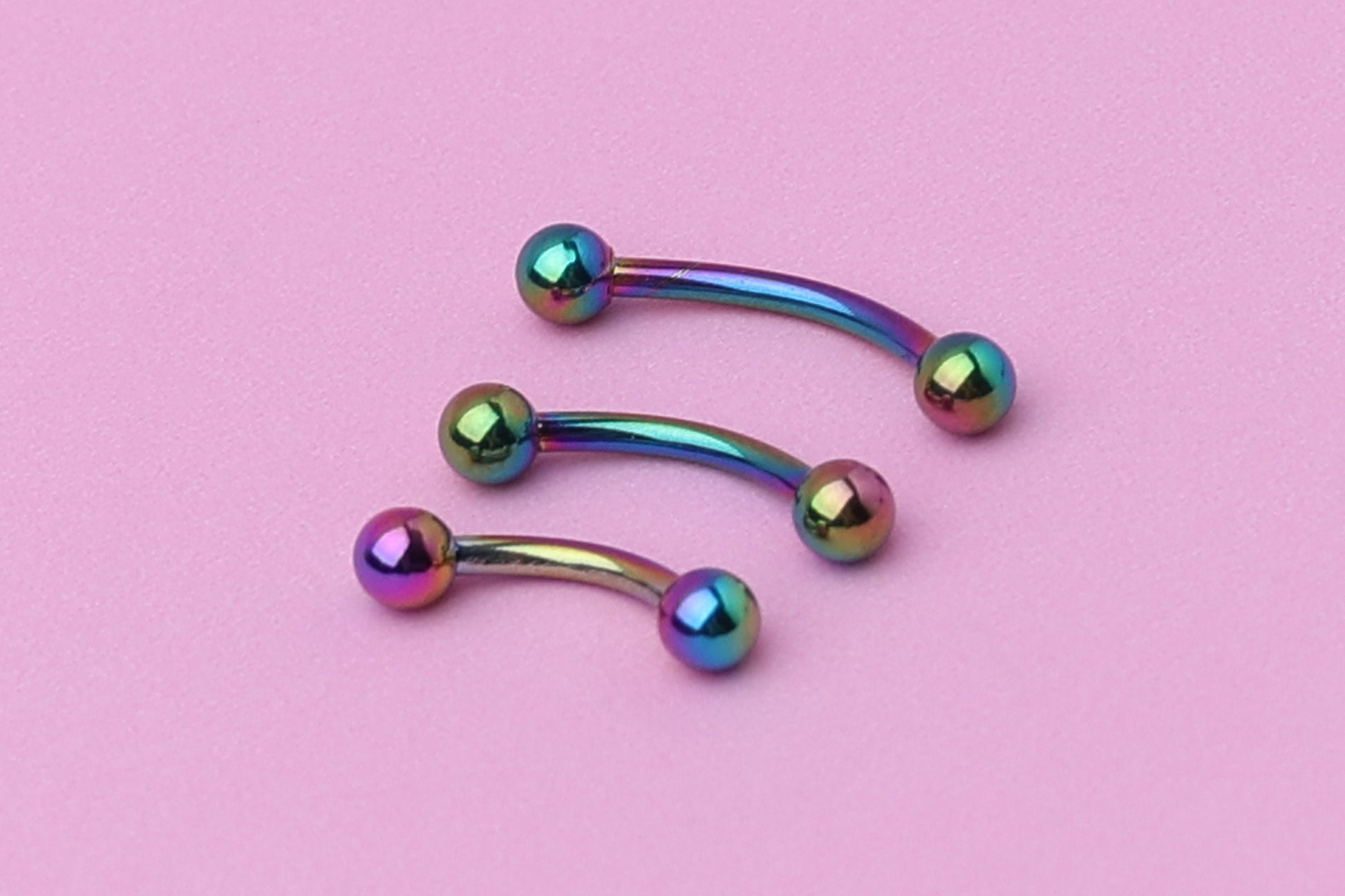 Curved Barbell, Rainbow Eyebrow Piercing, Nipple Piercing, Rook Piercing Lip Piercing, Labret Jewelry, Daith Bar, Helix Piercing