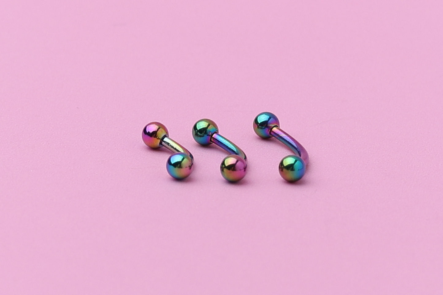 Curved Barbell, Rainbow Eyebrow Piercing, Nipple Piercing, Rook Piercing Lip Piercing, Labret Jewelry, Daith Bar, Helix Piercing