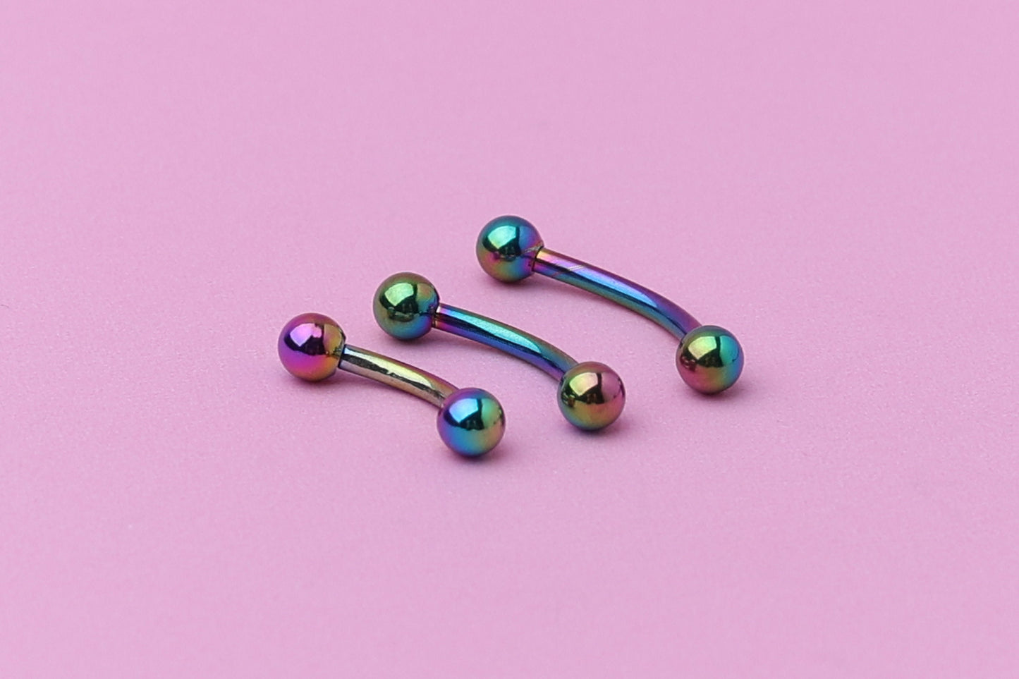 Curved Barbell, Rainbow Eyebrow Piercing, Nipple Piercing, Rook Piercing Lip Piercing, Labret Jewelry, Daith Bar, Helix Piercing