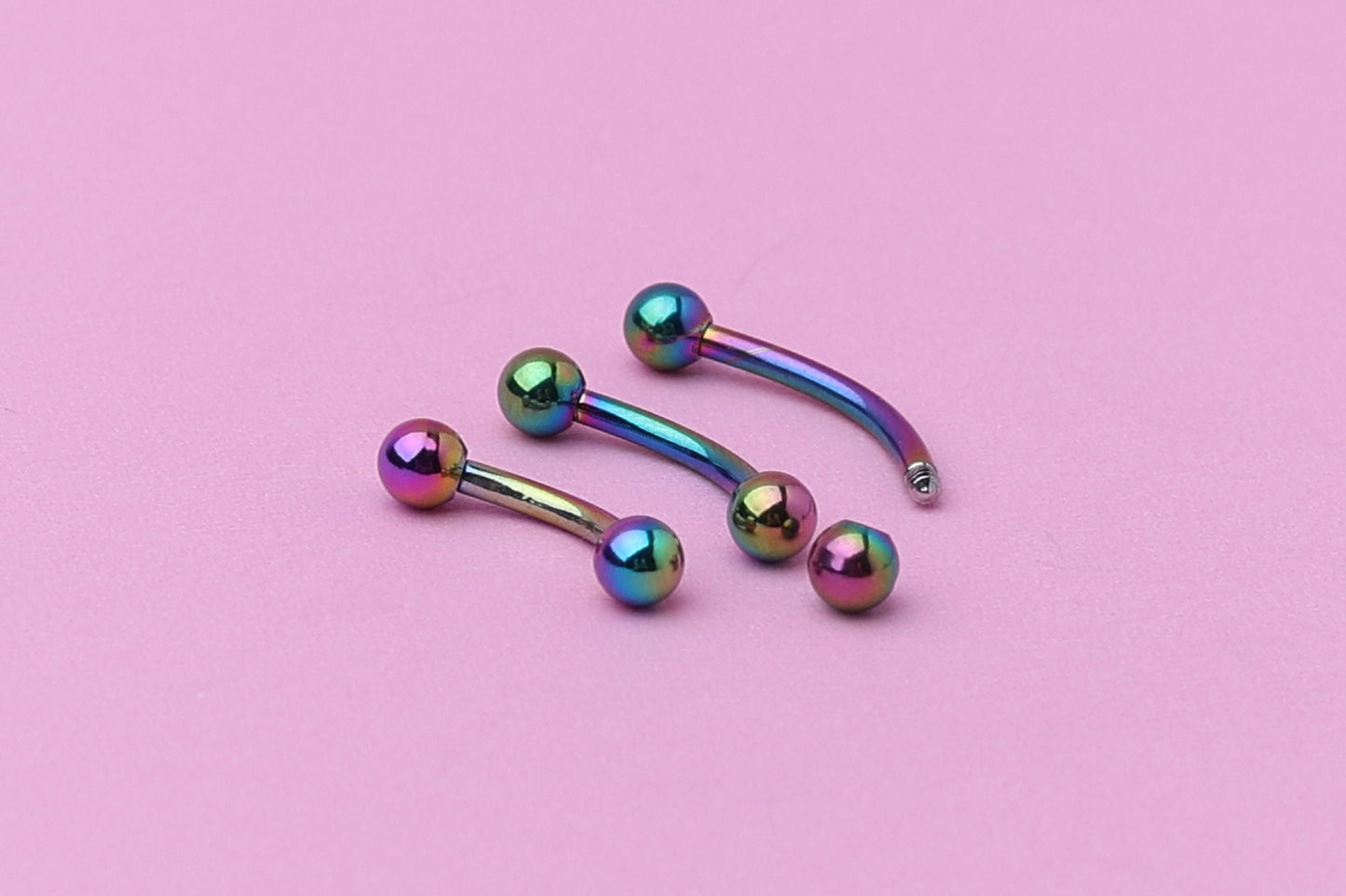 Curved Barbell, Rainbow Eyebrow Piercing, Nipple Piercing, Rook Piercing Lip Piercing, Labret Jewelry, Daith Bar, Helix Piercing