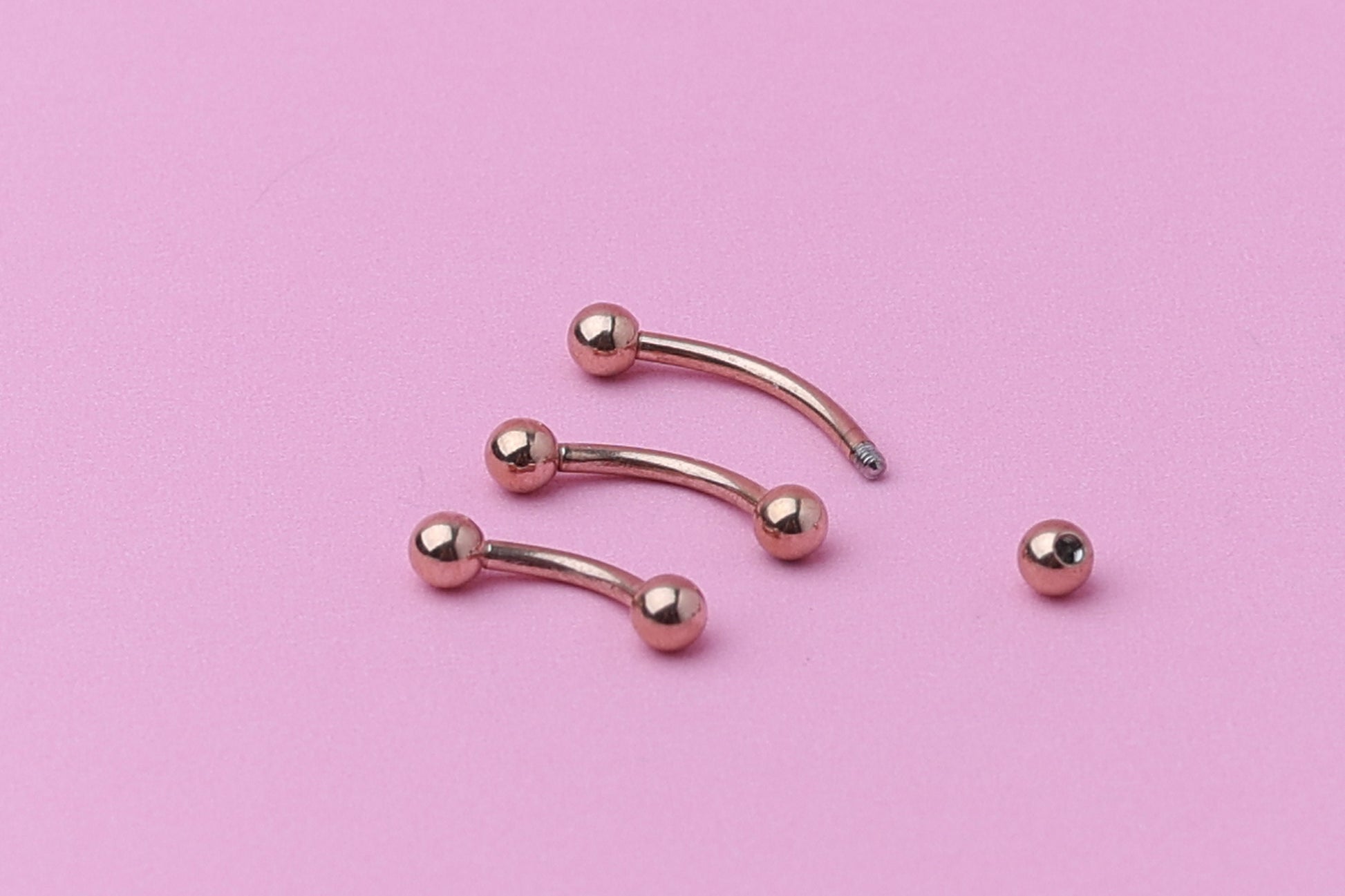 Curved Barbell, Rose Gold Eyebrow Piercing, Nipple Piercing, Rook Piercing Lip Piercing, Labret Jewelry, Daith Bar, Helix Piercing