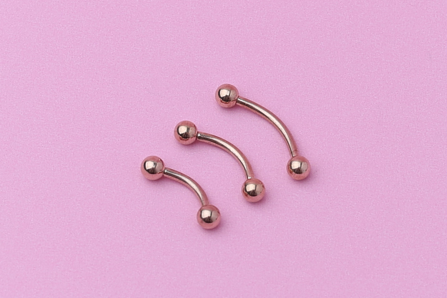 Curved Barbell, Rose Gold Eyebrow Piercing, Nipple Piercing, Rook Piercing Lip Piercing, Labret Jewelry, Daith Bar, Helix Piercing