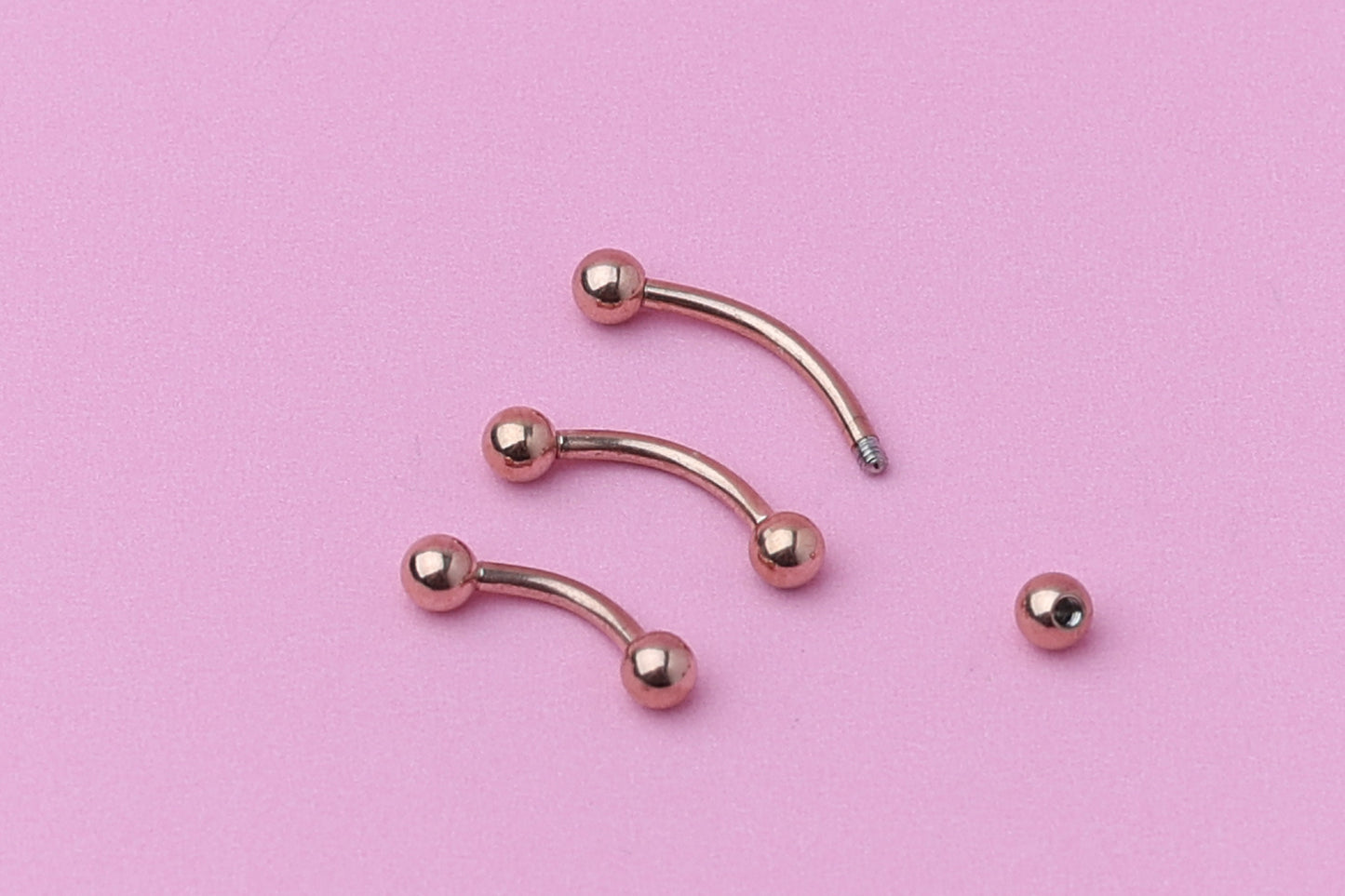 Curved Barbell, Rose Gold Eyebrow Piercing, Nipple Piercing, Rook Piercing Lip Piercing, Labret Jewelry, Daith Bar, Helix Piercing