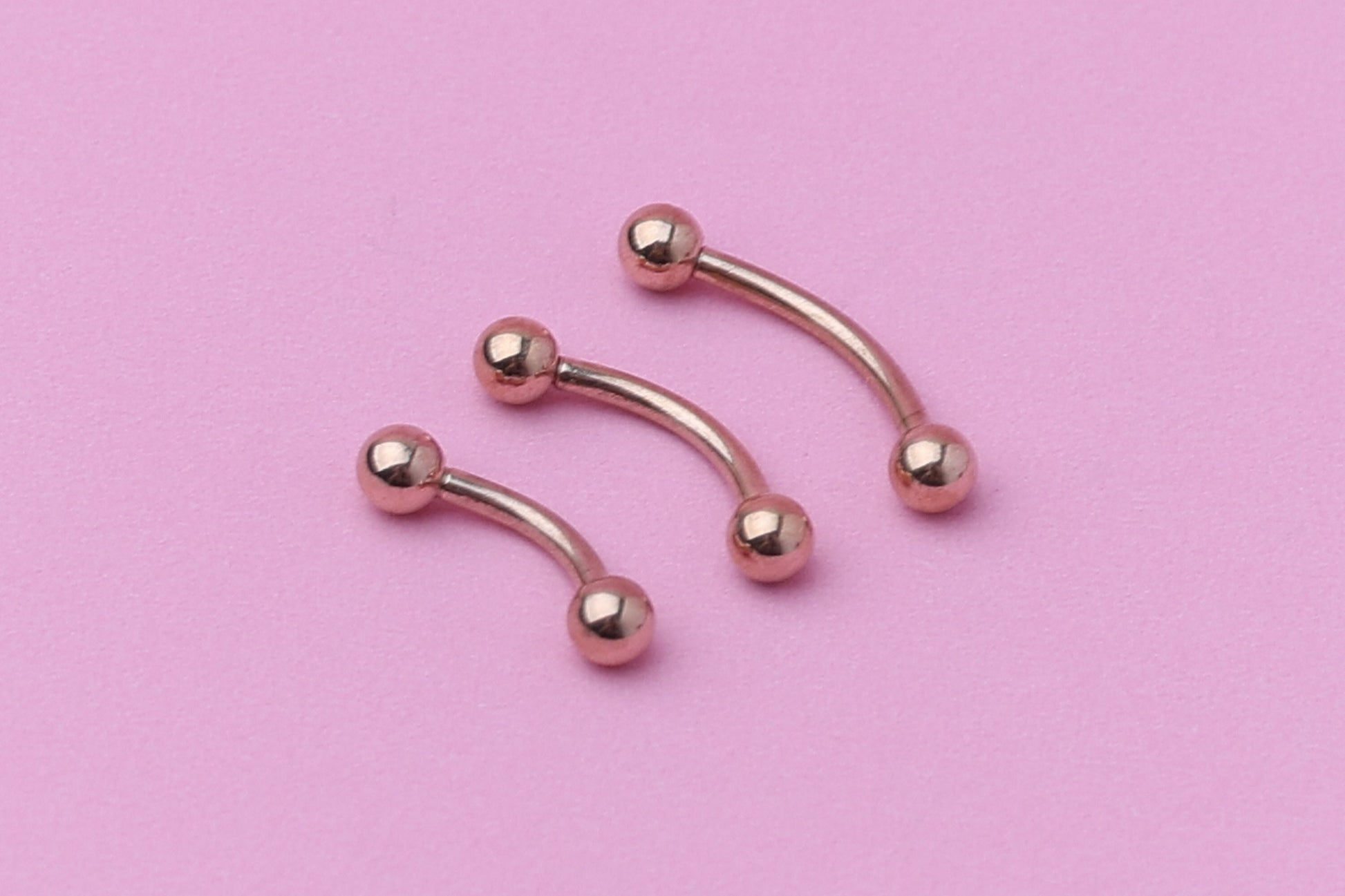 Curved Barbell, Rose Gold Eyebrow Piercing, Nipple Piercing, Rook Piercing Lip Piercing, Labret Jewelry, Daith Bar, Helix Piercing