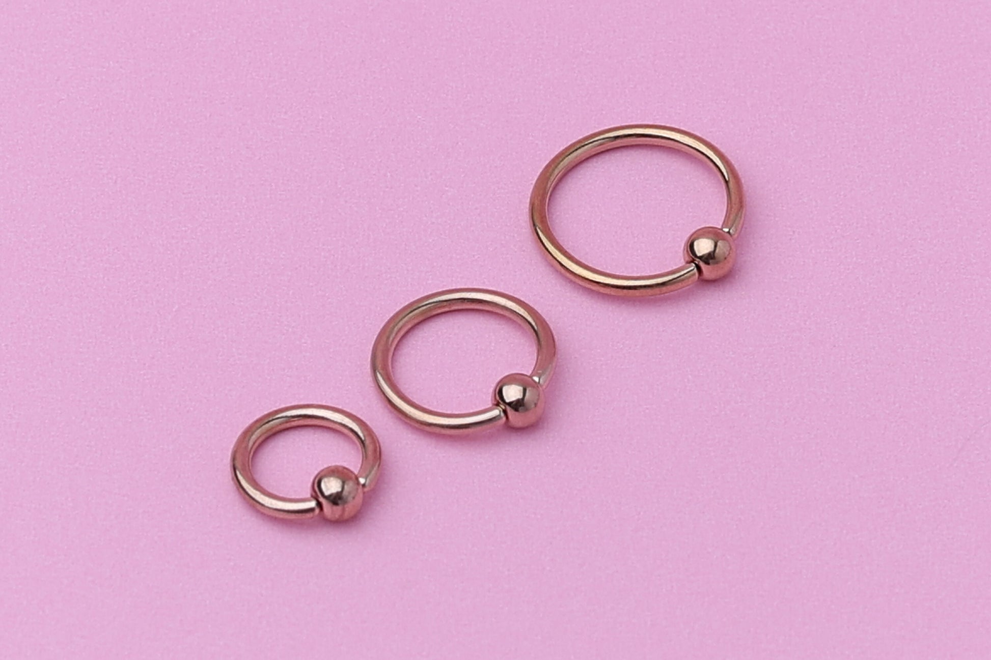 Nose Ring Hoop, Rose Gold BCR Eyebrow Jewelry, Nipple Jewelry, Nose Piercing, Tragus Piercing, Daith Jewelry, Helix Jewelry, Conch Piercing