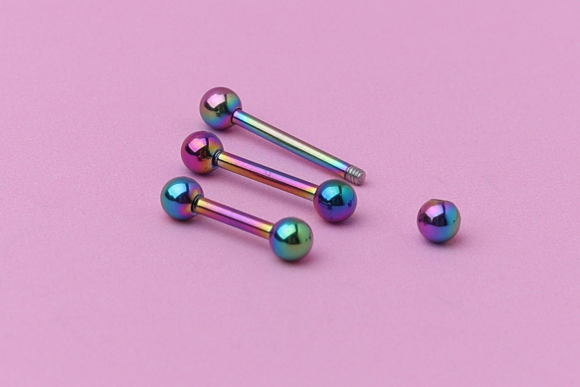 Barbell, Rainbow Eyebrow Piercing, Nipple Piercing, Rook Piercing, Daith Bar, Lip Piercing, Tongue Jewelry, Helix Piercing