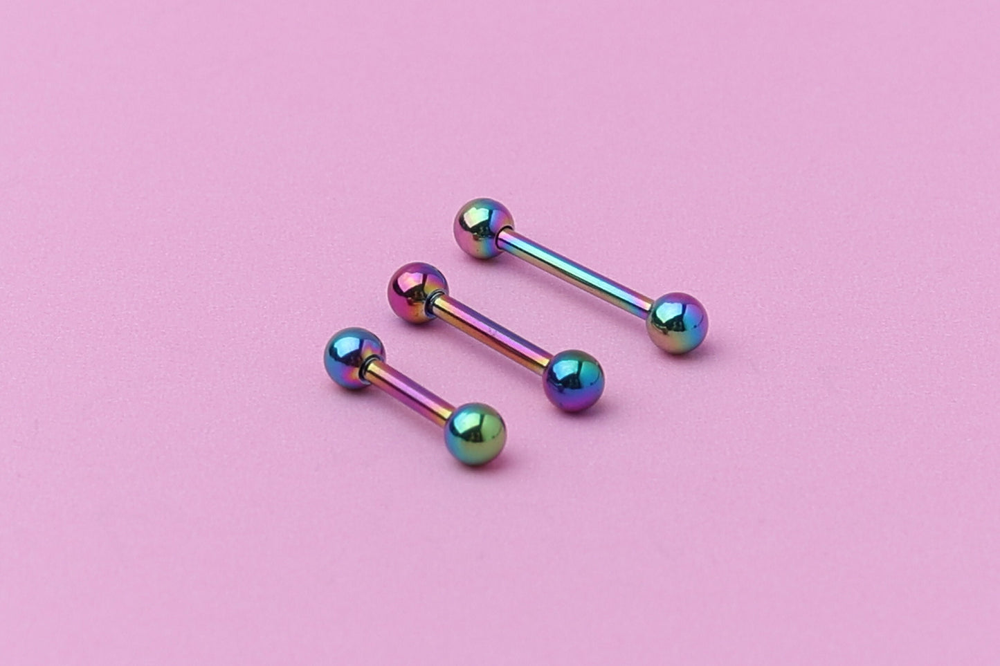 Barbell, Rainbow Eyebrow Piercing, Nipple Piercing, Rook Piercing, Daith Bar, Lip Piercing, Tongue Jewelry, Helix Piercing