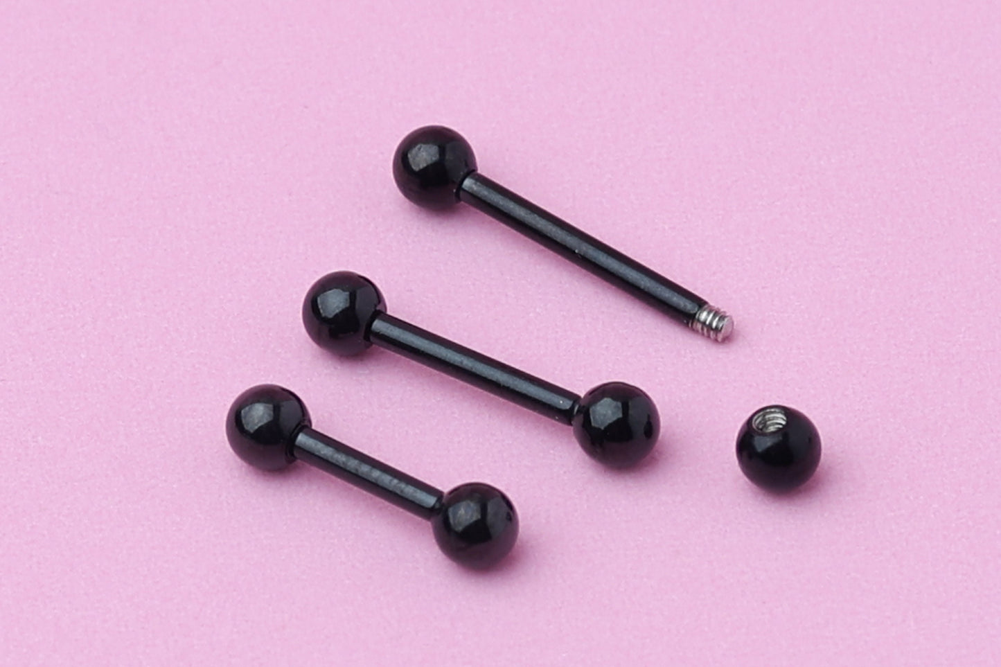 Barbell, Black Eyebrow Piercing, Nipple Piercing, Rook Piercing, Daith Bar, Nose Piercing, Tongue Jewelry, Helix Piercing