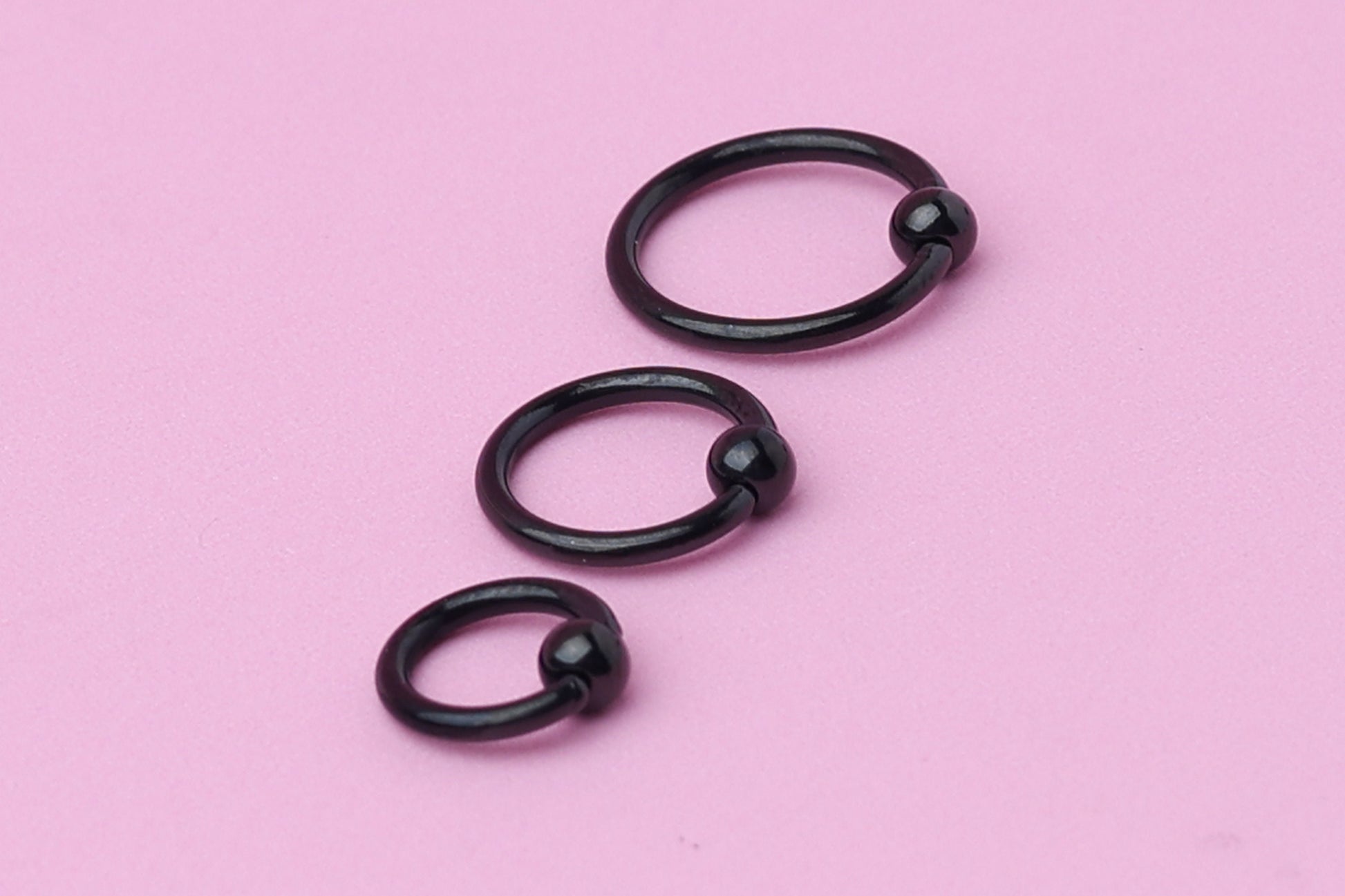 Nose Ring Hoop, Black BCR Eyebrow Jewelry, Nipple Jewelry, Nose Piercing, Tragus Piercing, Daith Jewelry, Helix Jewelry, Conch Piercing