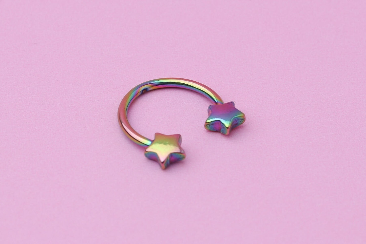 Star Horseshoe Septum Ring, Septum Piercing, Cartilage Piercing, Helix Piercing, Nose Hoop, Daith Earring, Jewelry