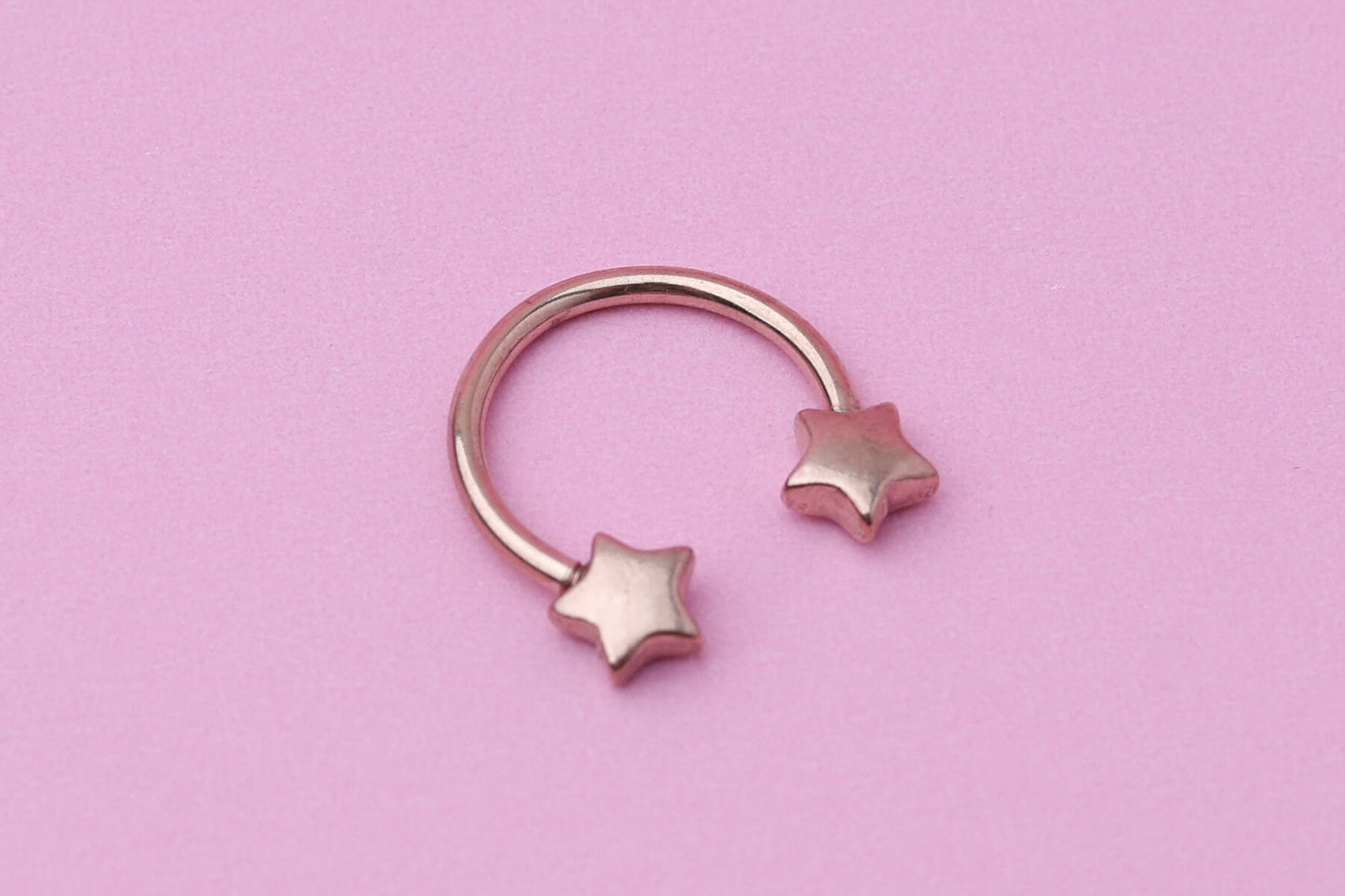 Star Horseshoe Septum Ring, Septum Piercing, Cartilage Piercing, Helix Piercing, Nose Hoop, Daith Earring, Jewelry