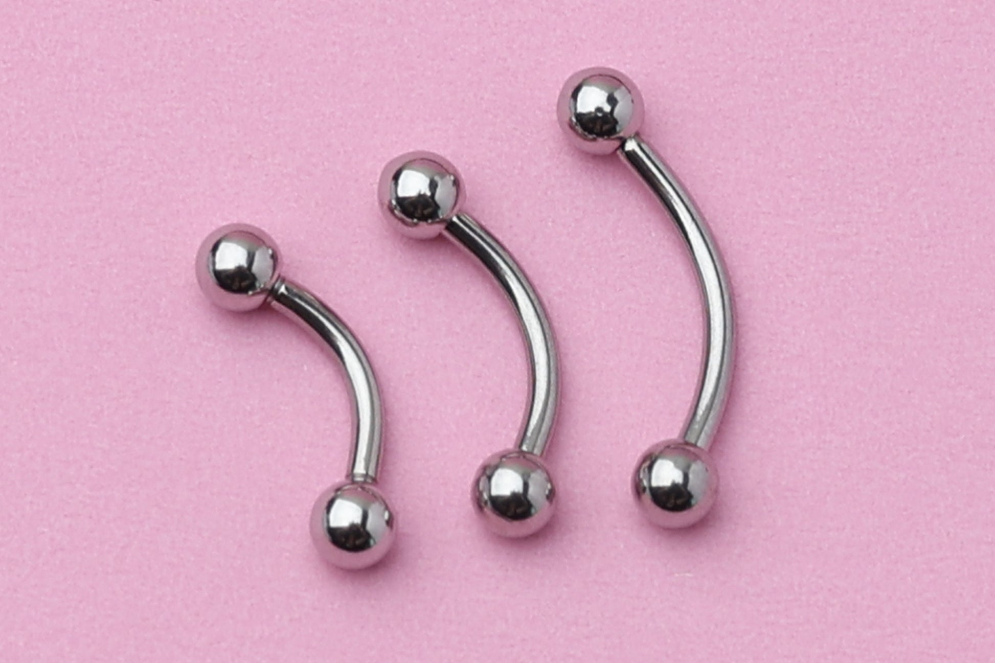 Curved Barbell, Silver Eyebrow Piercing, Nipple Piercing, Rook Piercing Lip Piercing, Labret Jewelry, Daith Bar, Helix Piercing