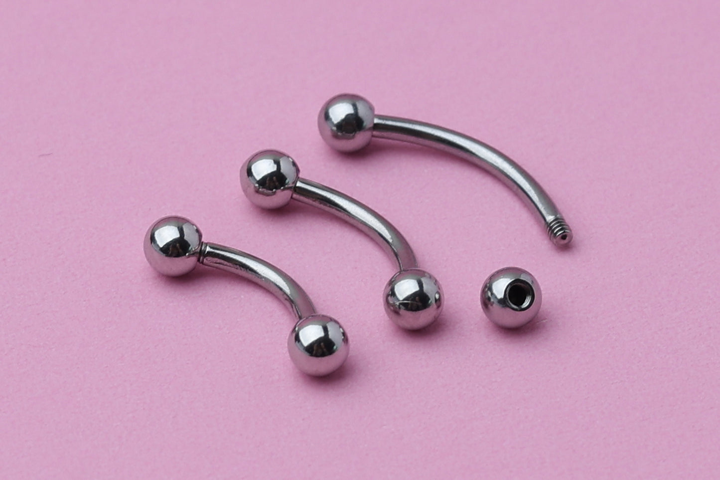 Curved Barbell, Silver Eyebrow Piercing, Nipple Piercing, Rook Piercing Lip Piercing, Labret Jewelry, Daith Bar, Helix Piercing