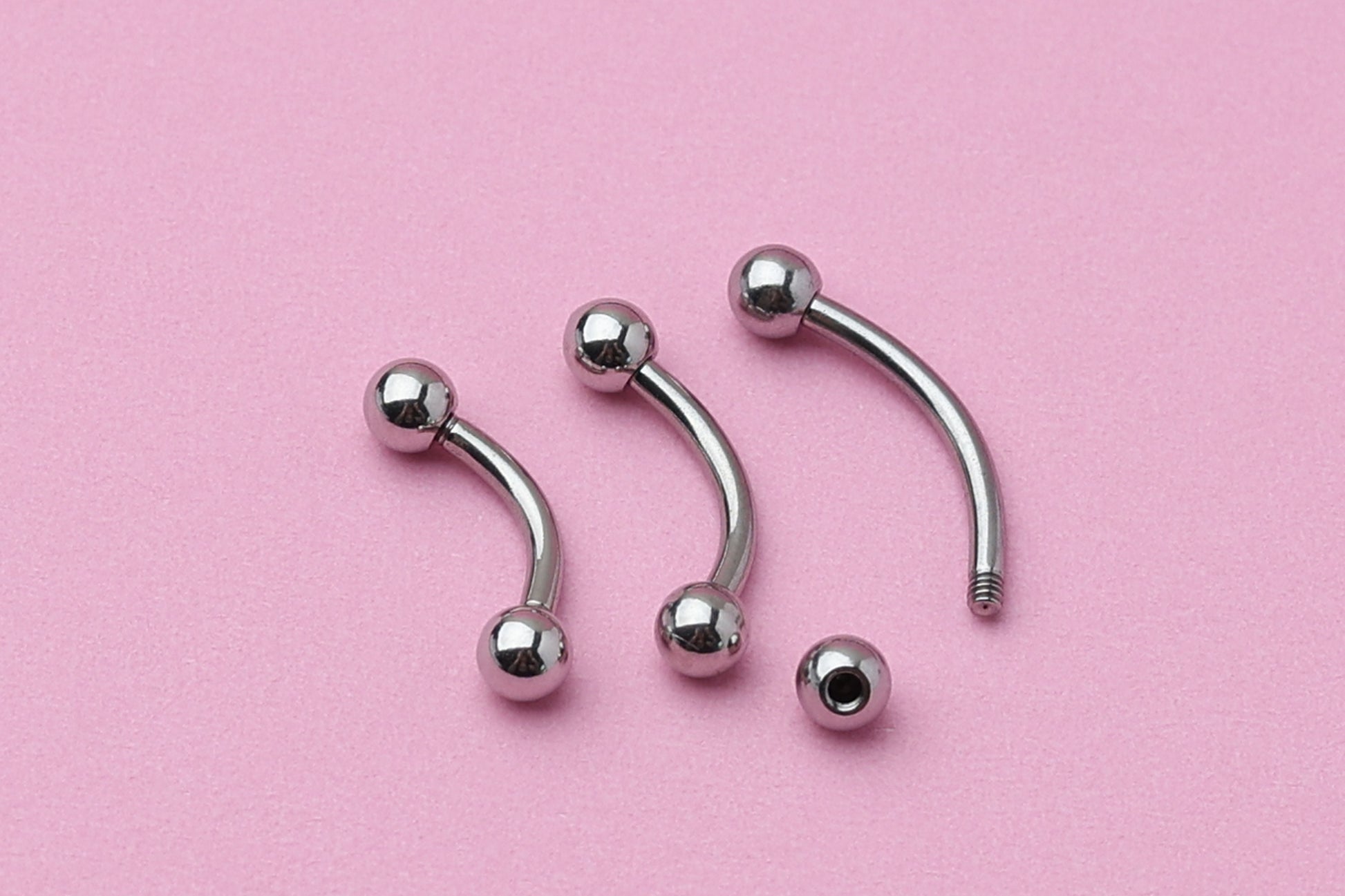 Curved Barbell, Silver Eyebrow Piercing, Nipple Piercing, Rook Piercing Lip Piercing, Labret Jewelry, Daith Bar, Helix Piercing