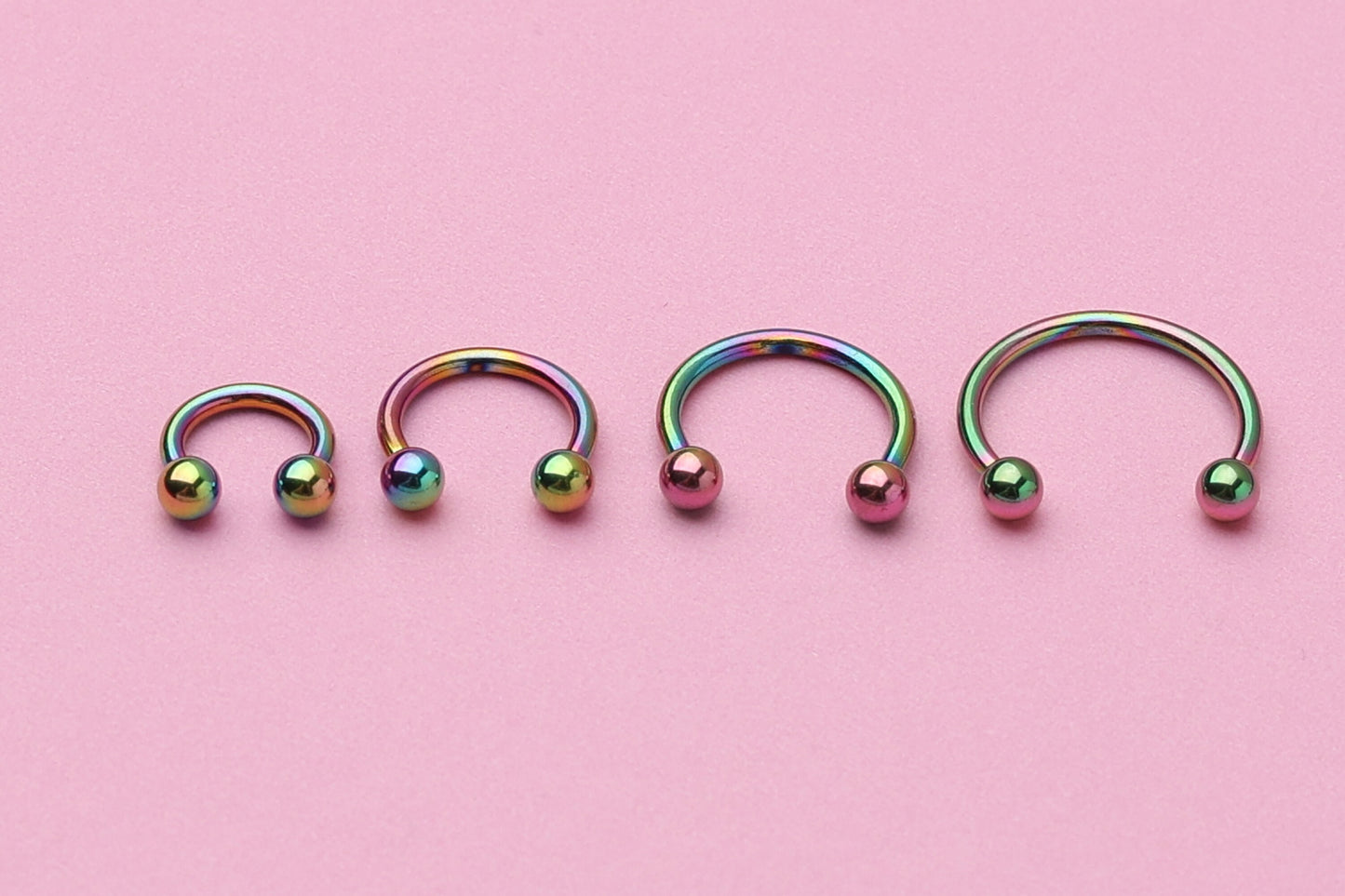 Horseshoe Hoop Earrings, Titanium Rainbow Septum Jewelry, Cartilage Hoop, Daith Hoop or Tragus Hoop