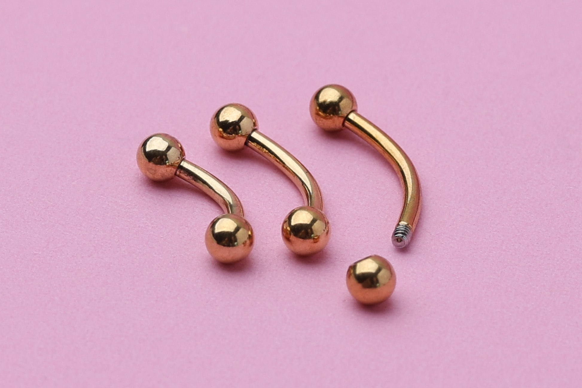 Curved Barbell, Gold Eyebrow Piercing, Nipple Piercing, Rook Piercing Lip Piercing, Labret Jewelry, Daith Bar, Helix Piercing