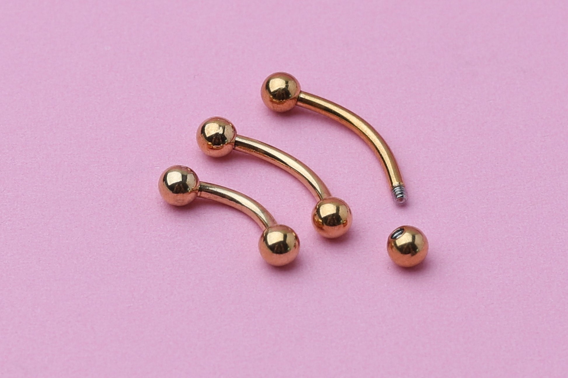 Curved Barbell, Gold Eyebrow Piercing, Nipple Piercing, Rook Piercing Lip Piercing, Labret Jewelry, Daith Bar, Helix Piercing