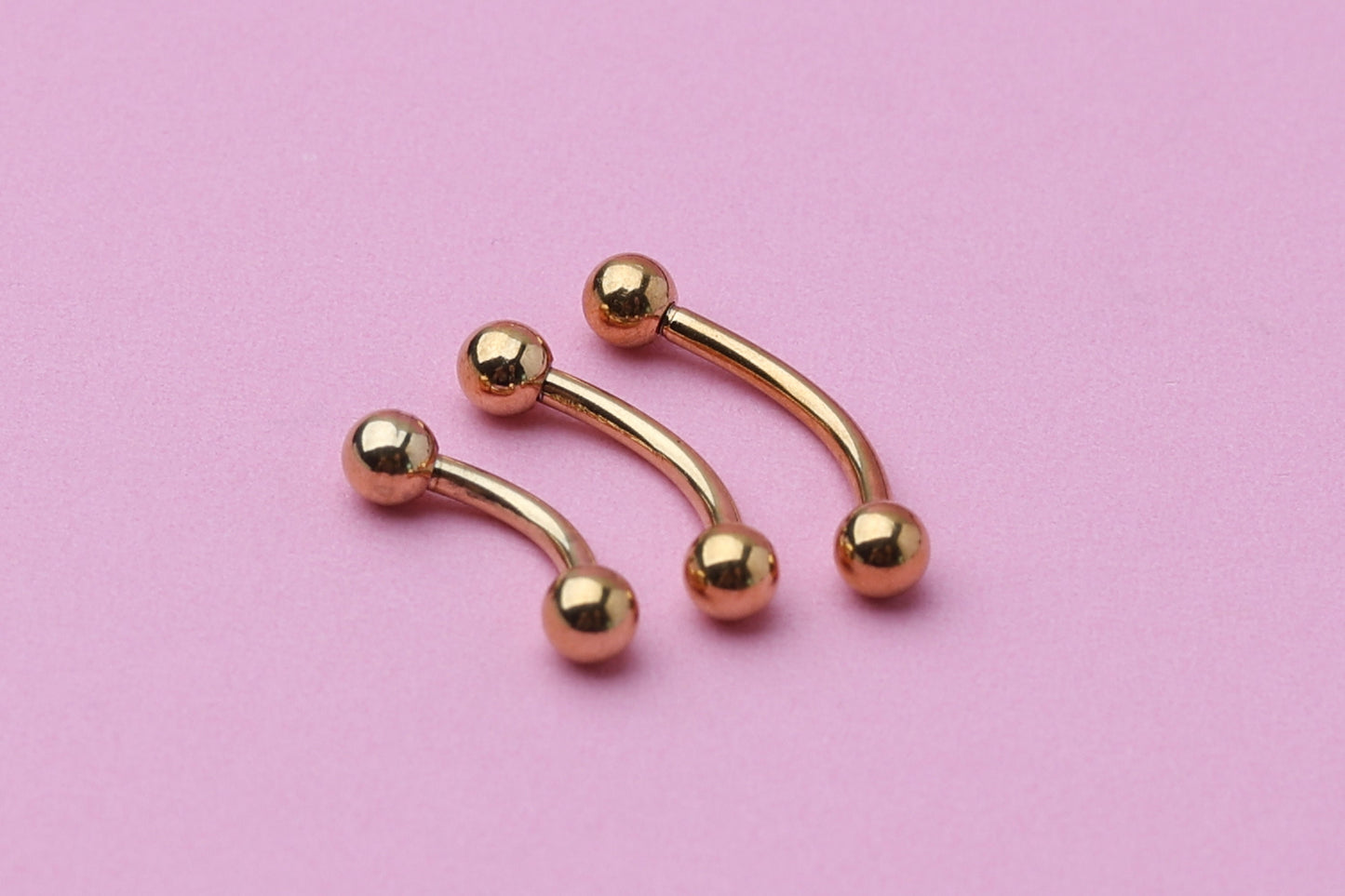 Curved Barbell, Gold Eyebrow Piercing, Nipple Piercing, Rook Piercing Lip Piercing, Labret Jewelry, Daith Bar, Helix Piercing