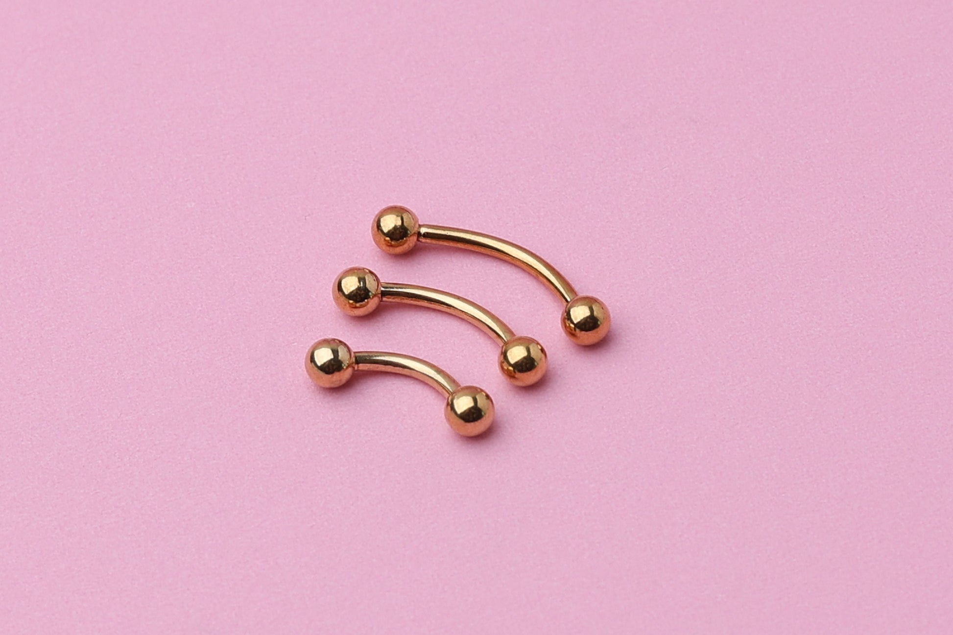 Curved Barbell, Gold Eyebrow Piercing, Nipple Piercing, Rook Piercing Lip Piercing, Labret Jewelry, Daith Bar, Helix Piercing