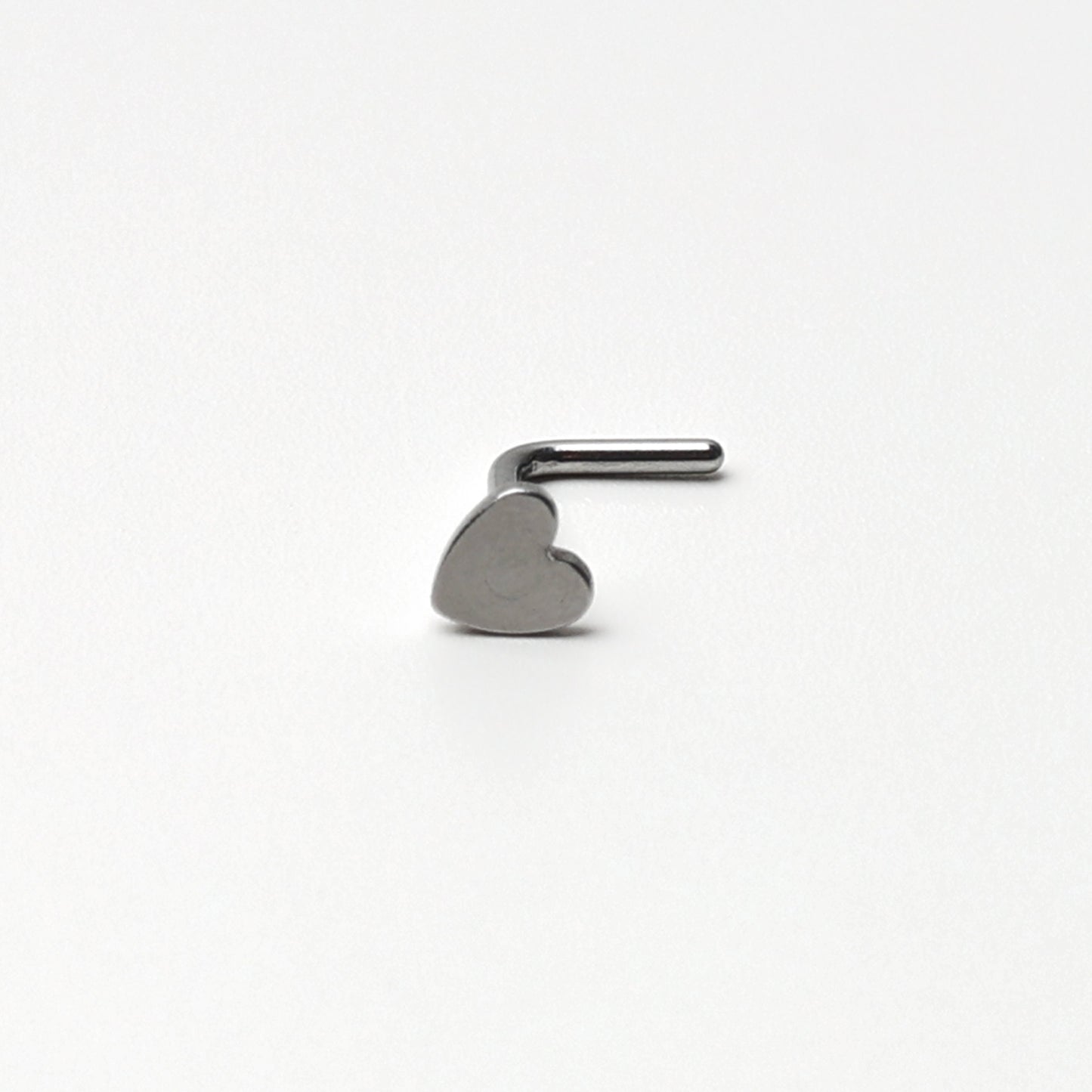 Heart Shaped Nose Stud, Stainless Steel Nose Jewelry, L Shaped Nose Stud, Nostril Jewelry, Nose Piercing