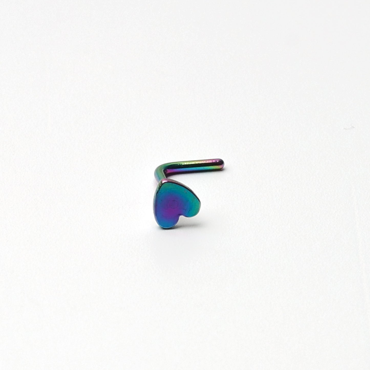 Heart Shaped Nose Stud, Stainless Steel Nose Jewelry, L Shaped Nose Stud, Nostril Jewelry, Nose Piercing