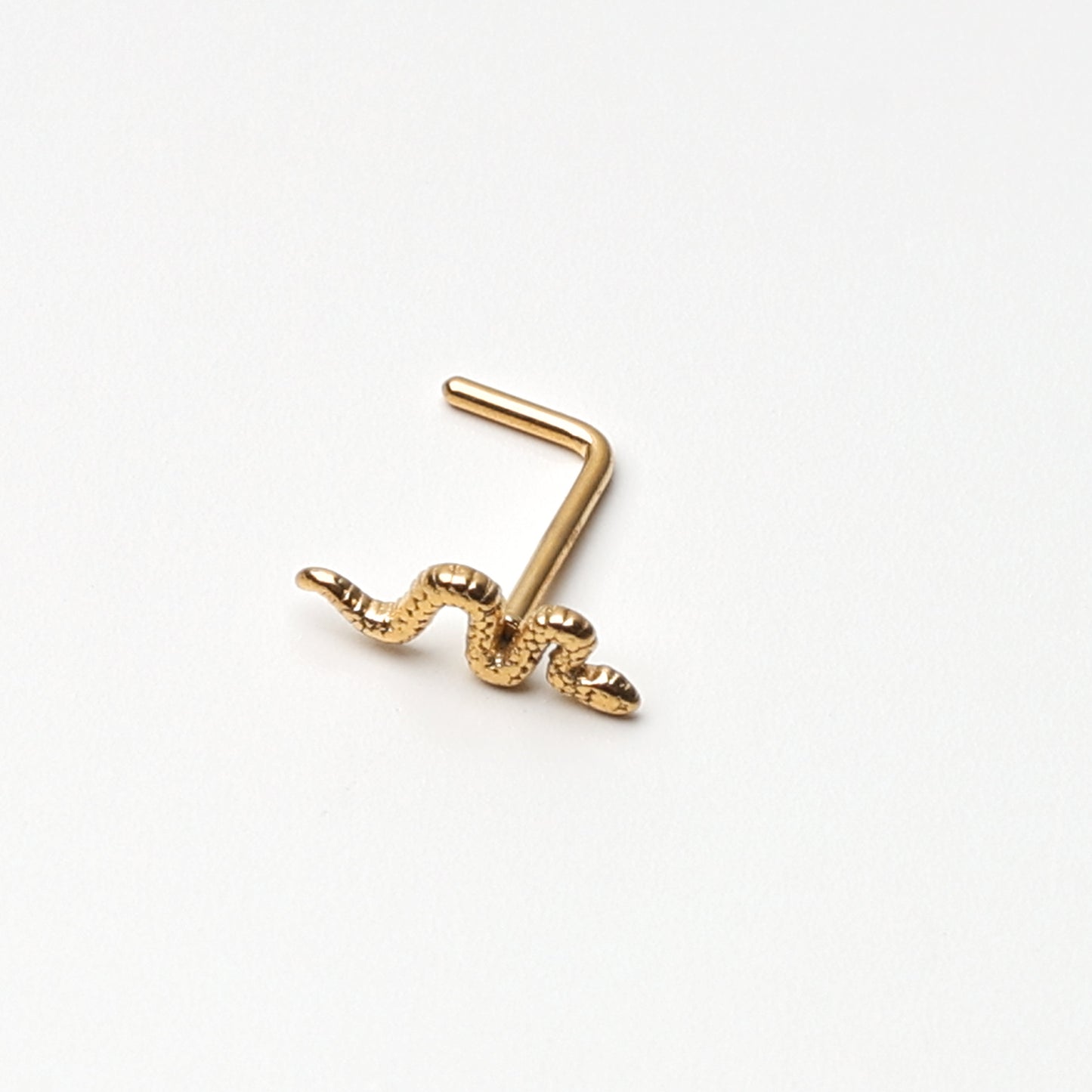 Snake Nose Stud, Stainless Steel L Shaped Nose Stud, For Nose Piercings, Nostril Studs