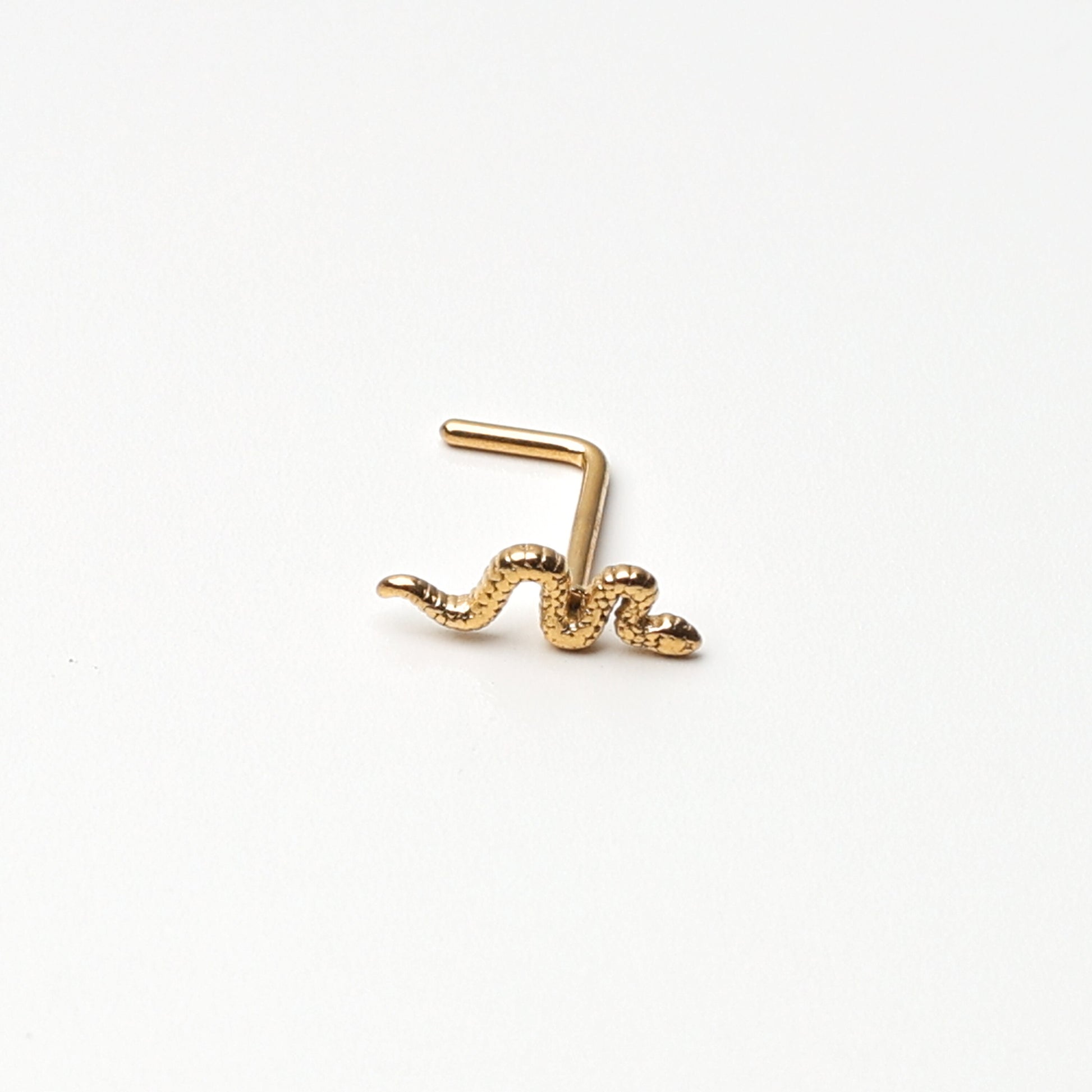 Snake Nose Stud, Stainless Steel L Shaped Nose Stud, For Nose Piercings, Nostril Studs