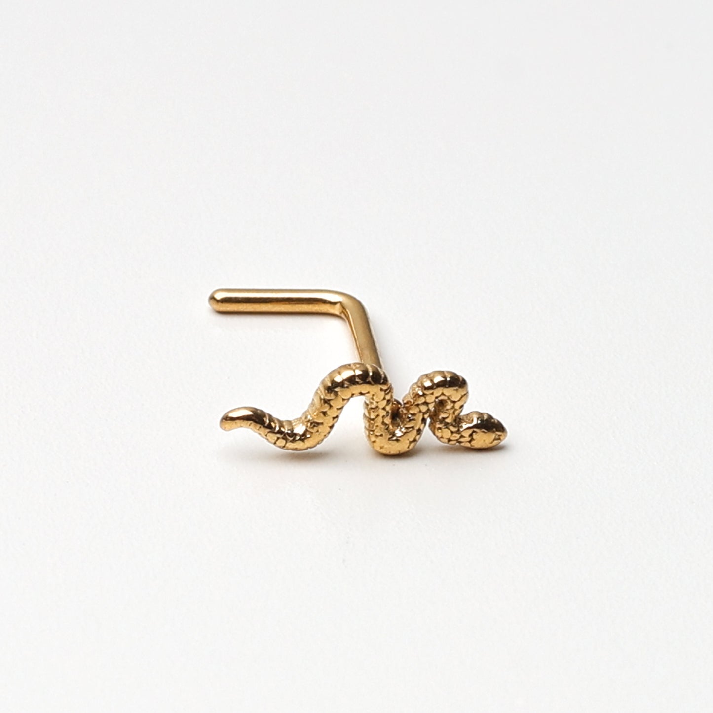 Snake Nose Stud, Stainless Steel L Shaped Nose Stud, For Nose Piercings, Nostril Studs