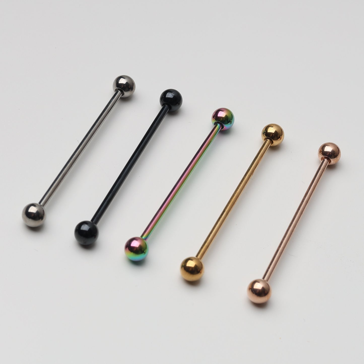 Industrial Barbell, Industrial Piercing, 14g 1.6mm Industrial Barbell 34mm, 36mm, 38mm, 316L Surgical Steel Scaffold Earring