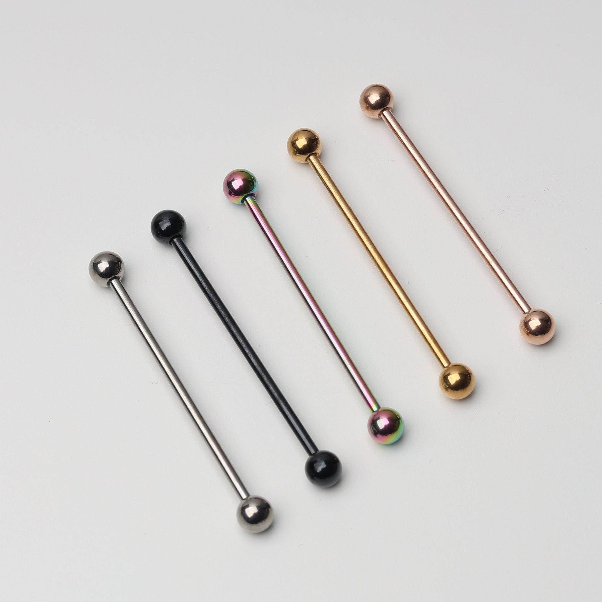 Industrial Barbell, Industrial Piercing, 14g 1.6mm Industrial Barbell 34mm, 36mm, 38mm, 316L Surgical Steel Scaffold Earring