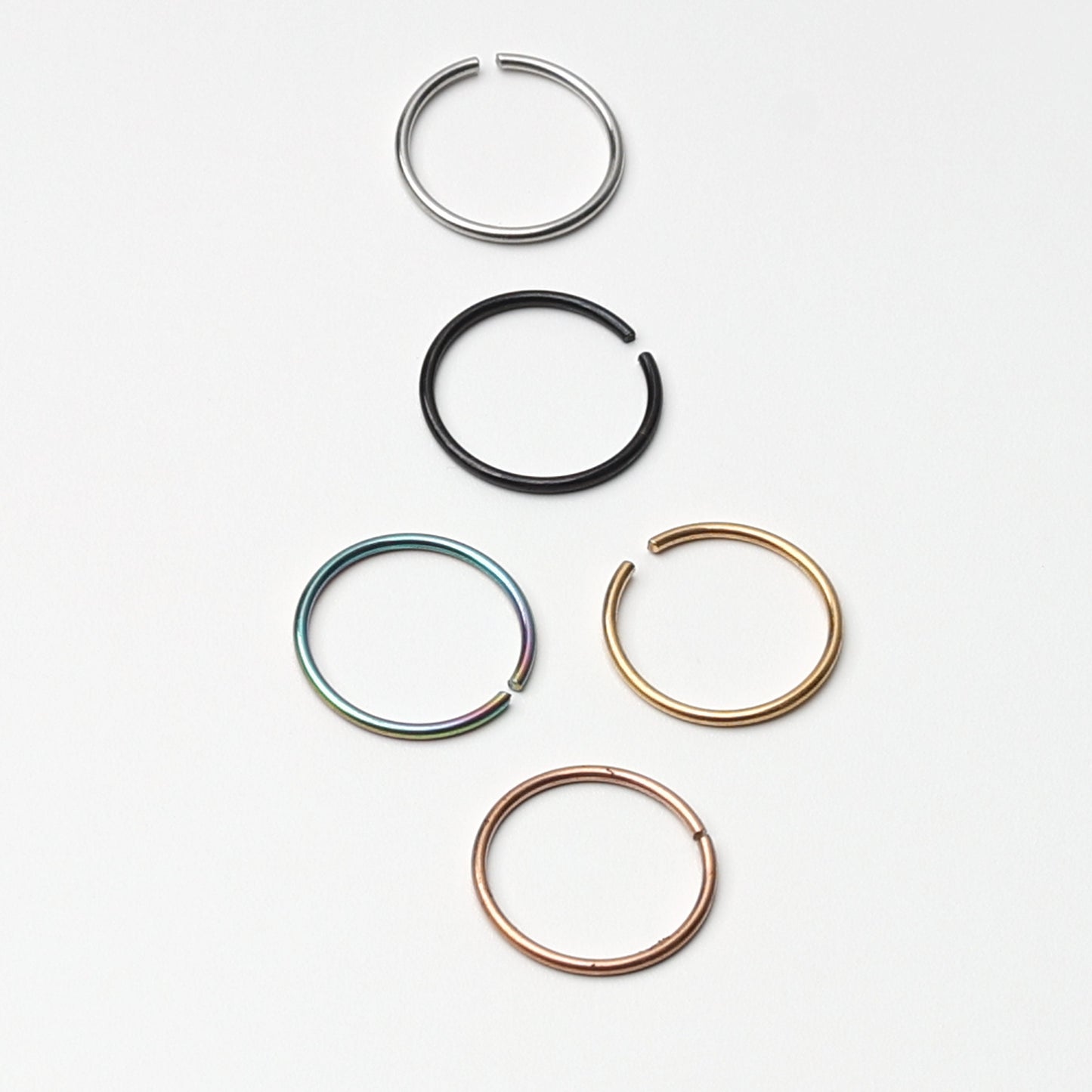 Nose Ring Hoop Varieties, Small Nose Hoop, Large Nose Ring, Subtle Hoops, 20 gauge 0.8mm nose ring, Seamless Hoops, Gold Hoop Nose Jewelry