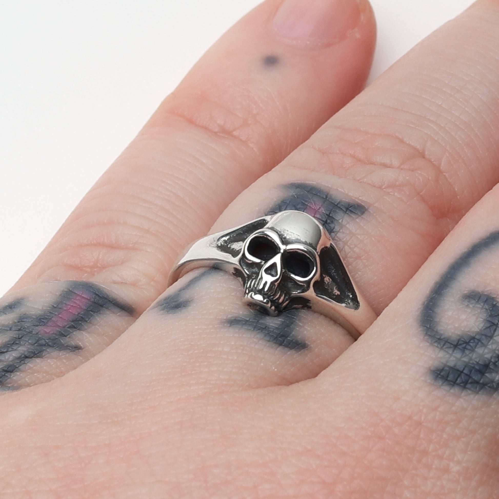 Sterling Silver Skull Ring, Tiny Silver Skull Ring, Minimalist, Minimal, 925, Goth Ring, Biker, Alternative