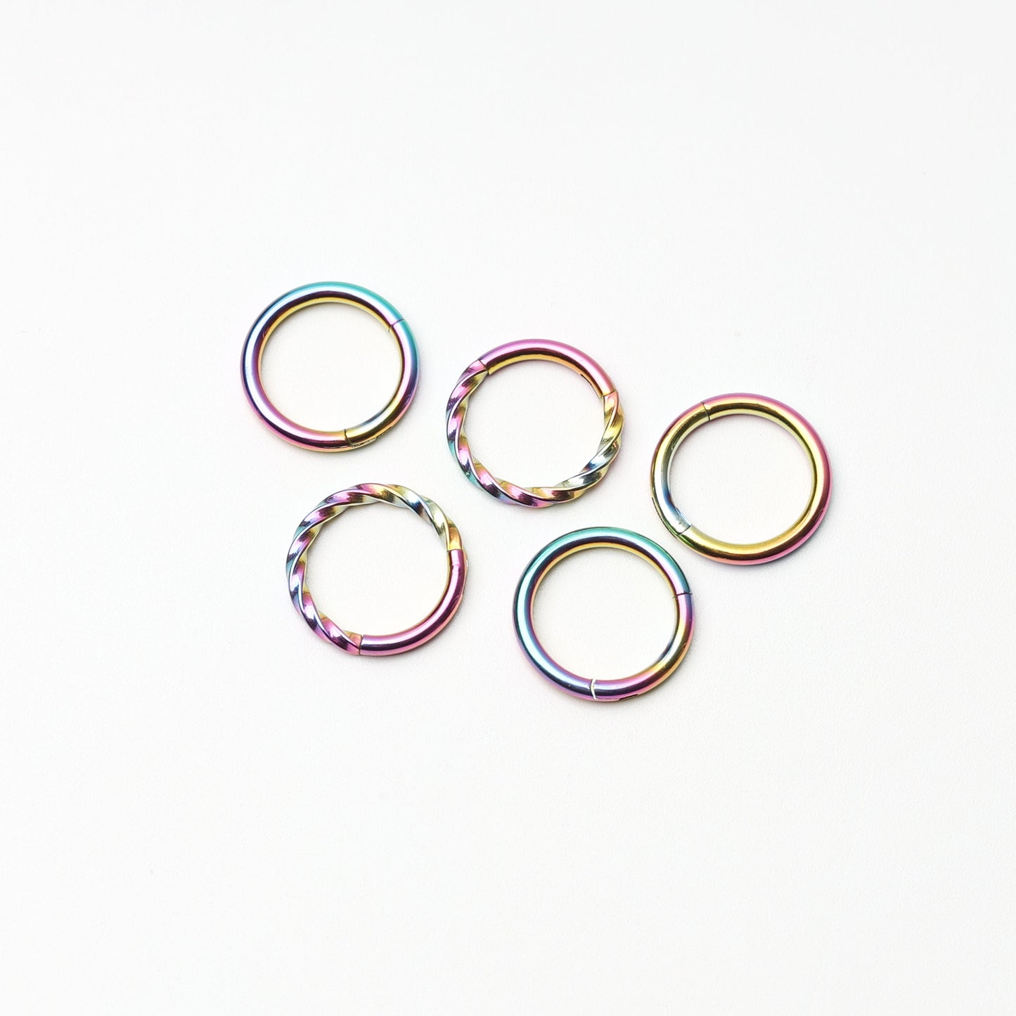 Stackable Hoops Multi Ring Stack For Stretched Ears | Twist Rope Stainless Steel Clicker Rings Ear, Stackable Gauges Jewelry, Alternative