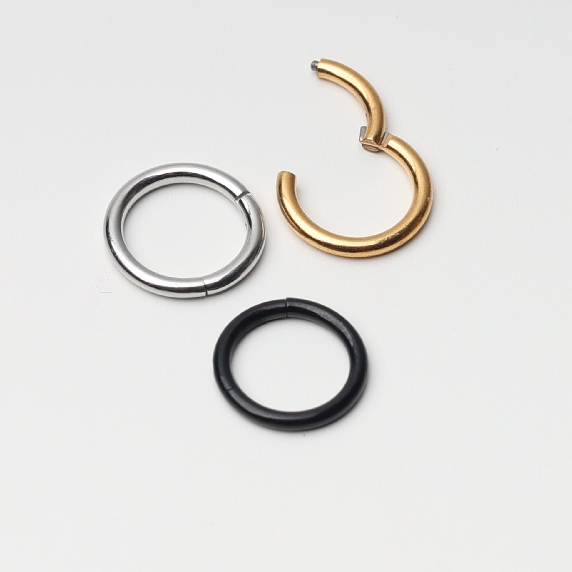 1.0mm 18 Gauge Gold Minimal Septum Ring, Earring, Titanium - 6mm, 8mm, 10mm, 12mm Septum clicker - Hinged Segment clicker, helix hoop,daith