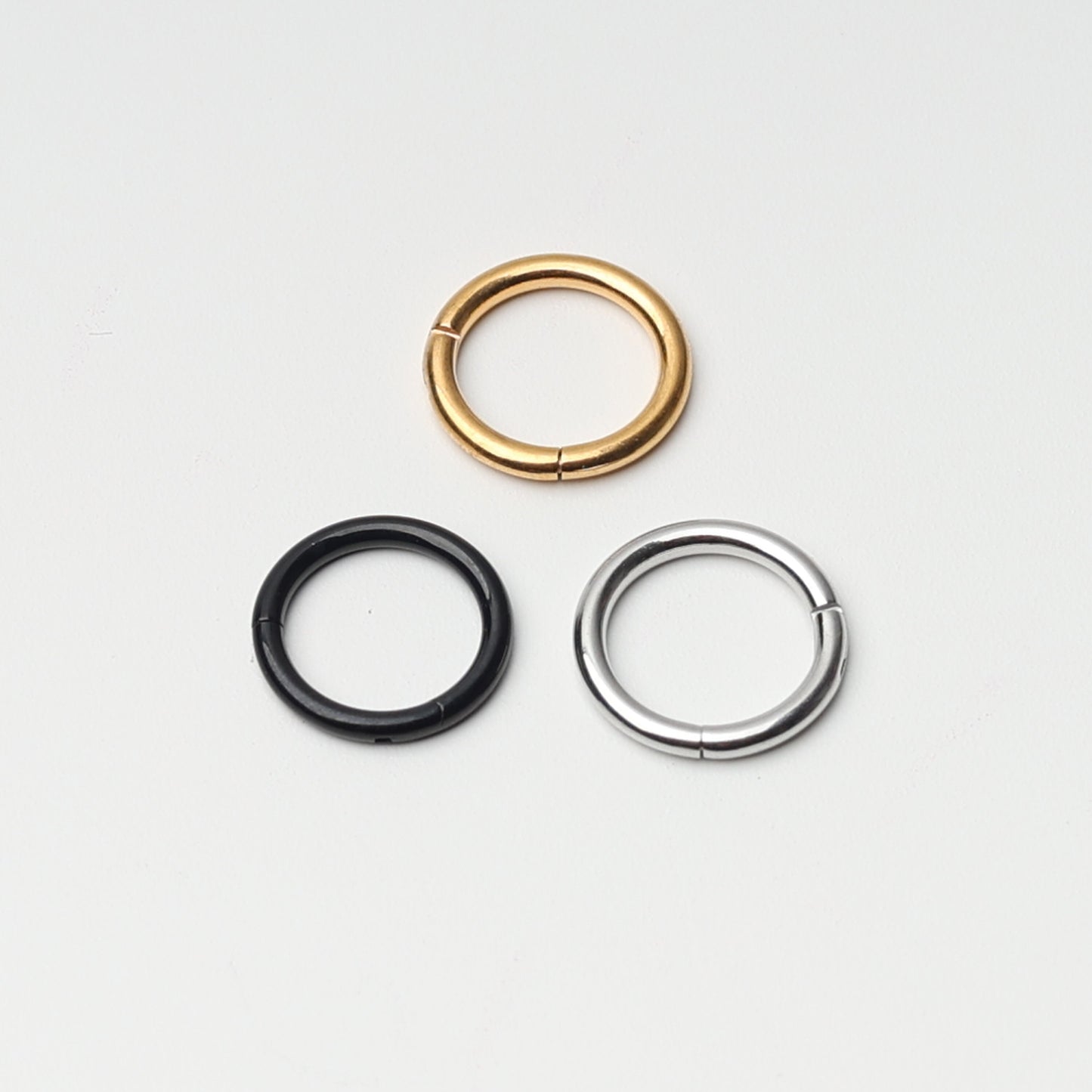 1.0mm 18 Gauge Gold Minimal Septum Ring, Earring, Titanium - 6mm, 8mm, 10mm, 12mm Septum clicker - Hinged Segment clicker, helix hoop,daith